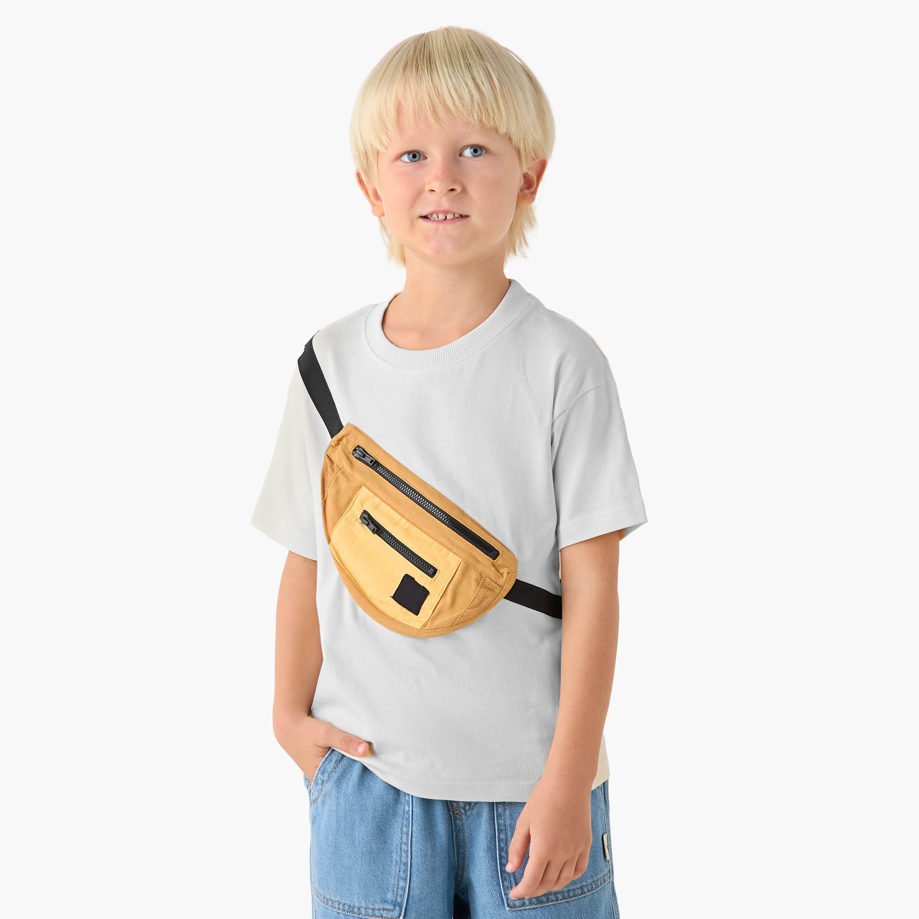 Juniors Crew Neck Short Sleeves T-shirt with Pouch Applique-boys-clothing-tshirtsandpolos-image-1