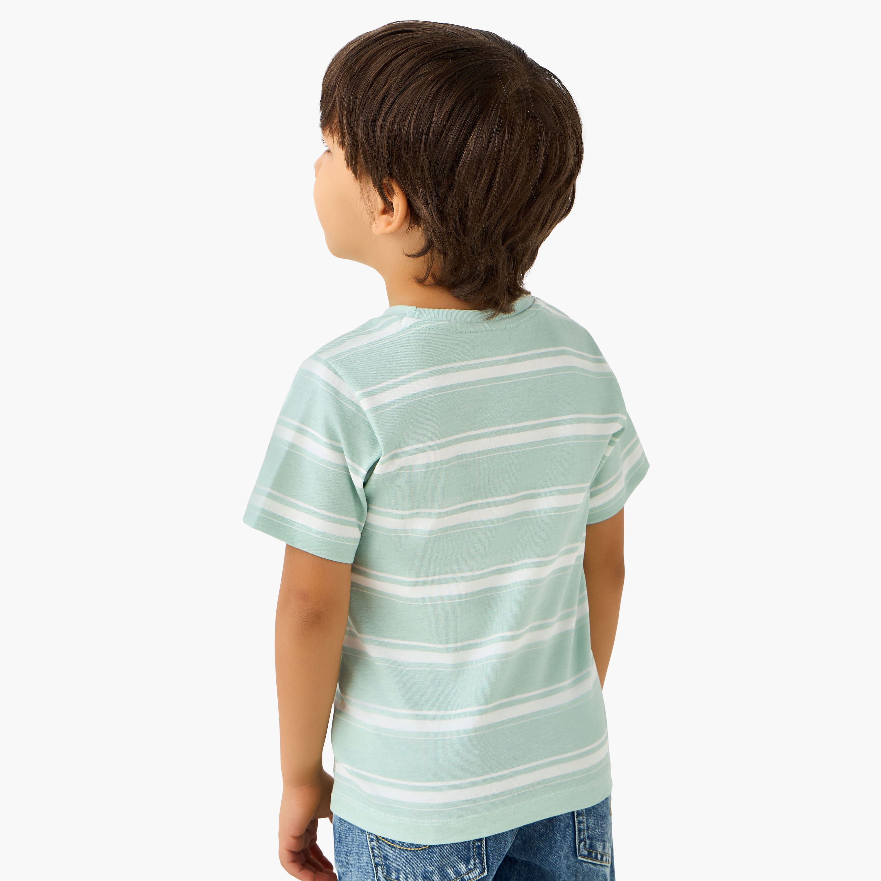 Juniors Crew Neck Short Sleeves T-shirt with Stripes-boys-clothing-tshirtsandpolos-image-3