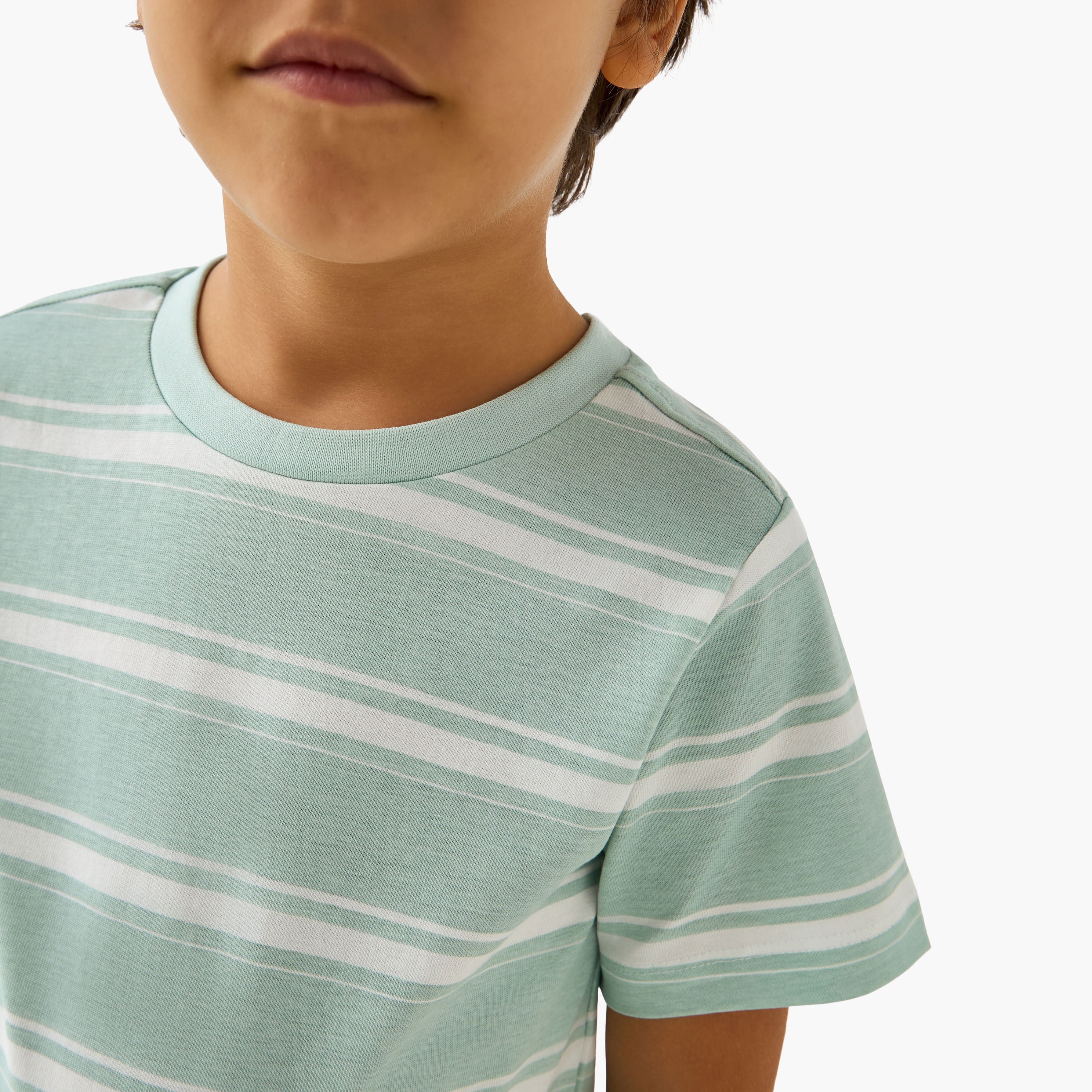 Juniors Crew Neck Short Sleeves T-shirt with Stripes-boys-clothing-tshirtsandpolos-image-4