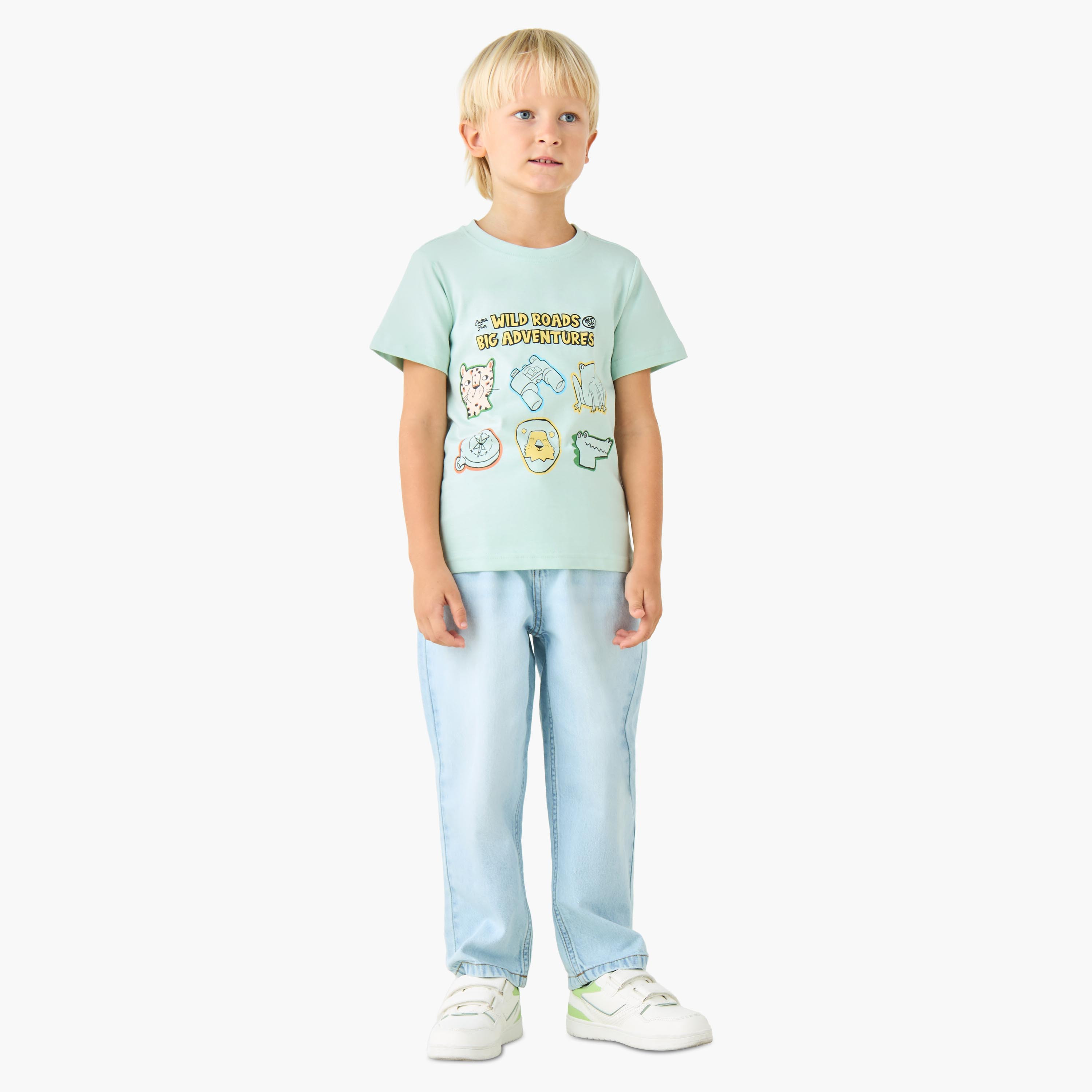 Juniors Crew Neck Short Sleeves T-shirt with Print-boys-clothing-tshirtsandpolos-image-2