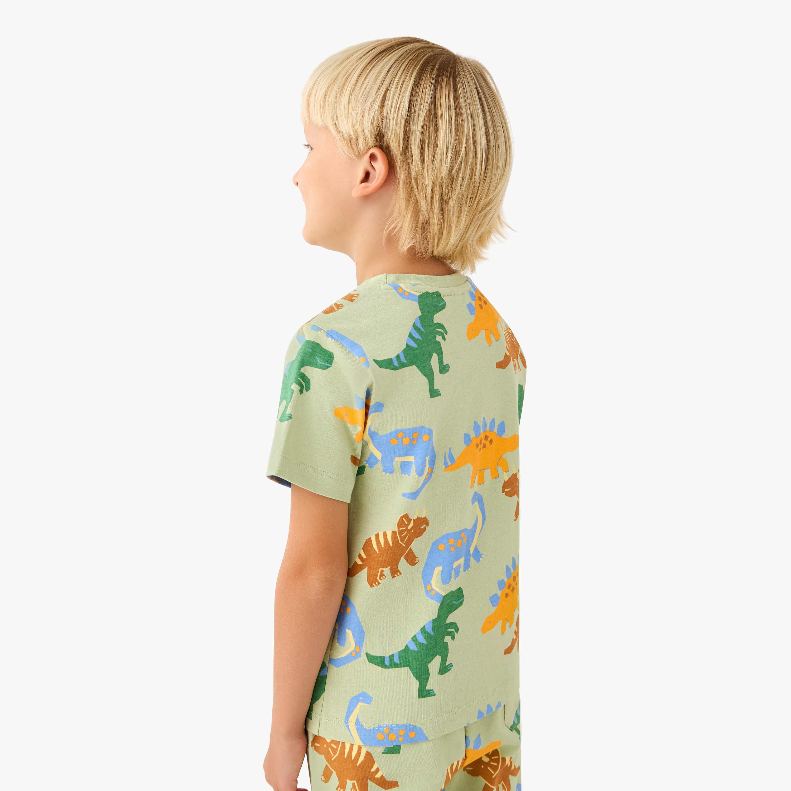 Juniors Crew Neck Short Sleeves T-shirt with Dinosaur Print-boys-clothing-tshirtsandpolos-image-3