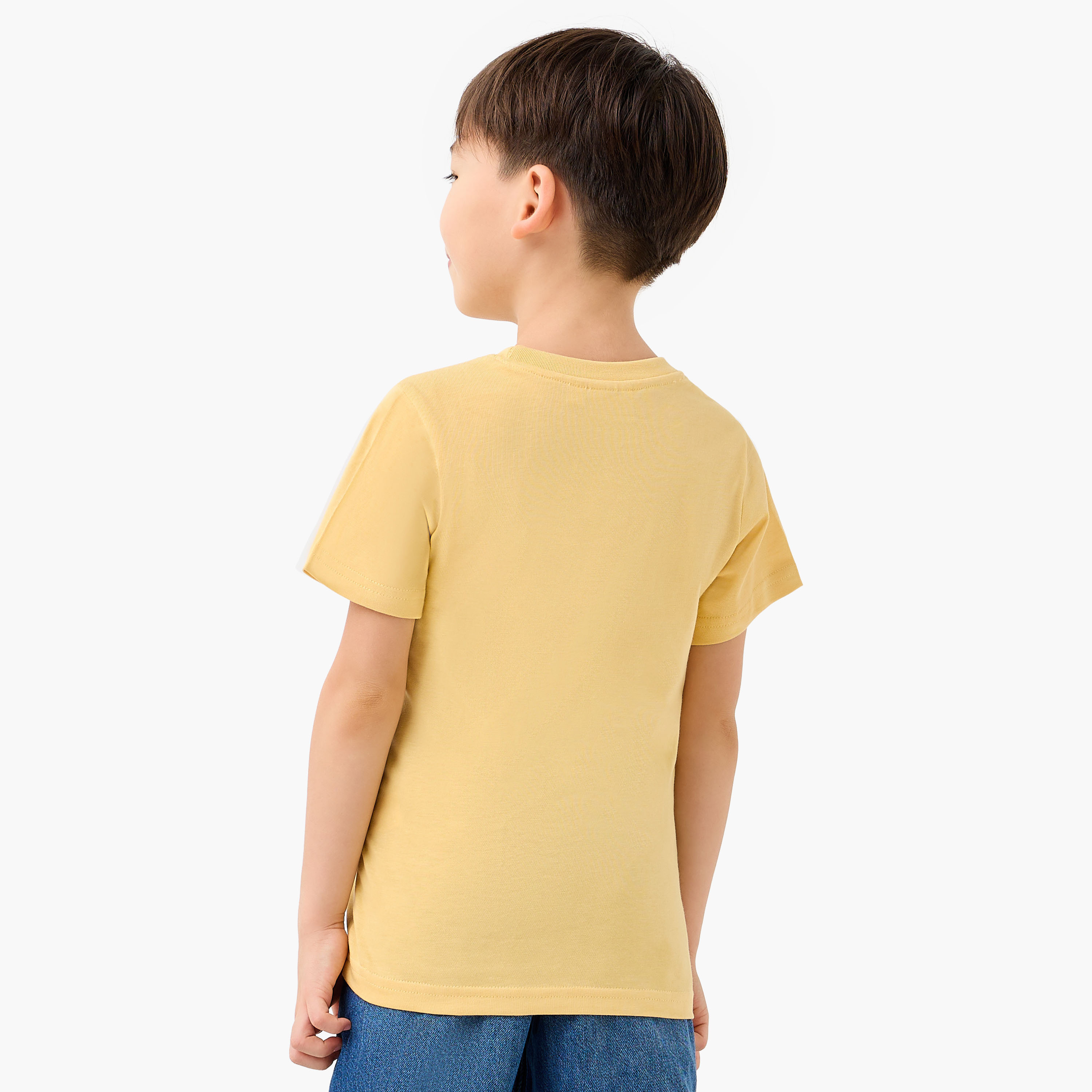 Juniors Boys Crew Neck T-shirt with Slogan Print - Cotton - Short Sleeves-boys-clothing-tshirtsandpolos-image-3