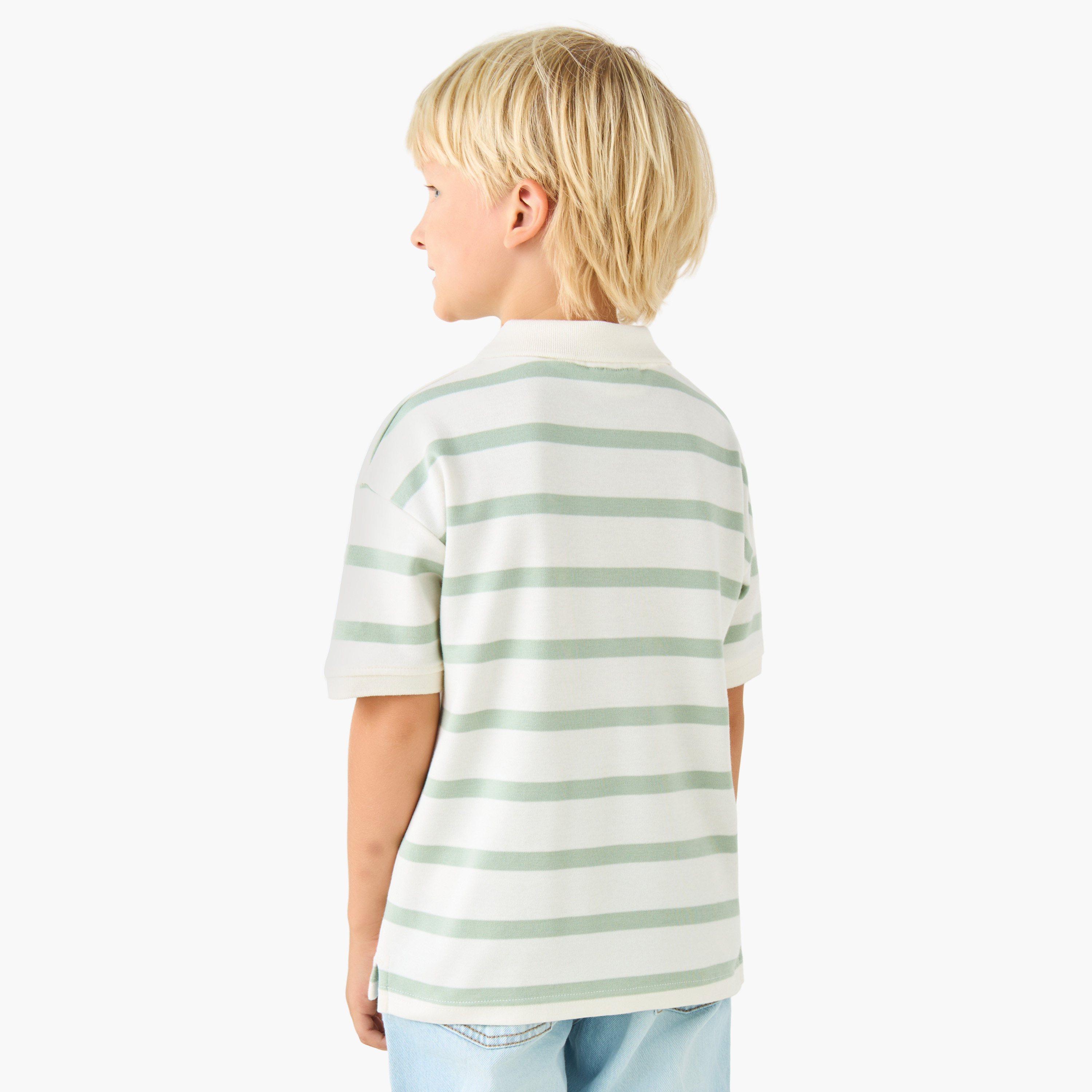 Juniors Collared Short Sleeves Polo T-shirt with Stripes-boys-clothing-tshirtsandpolos-image-3