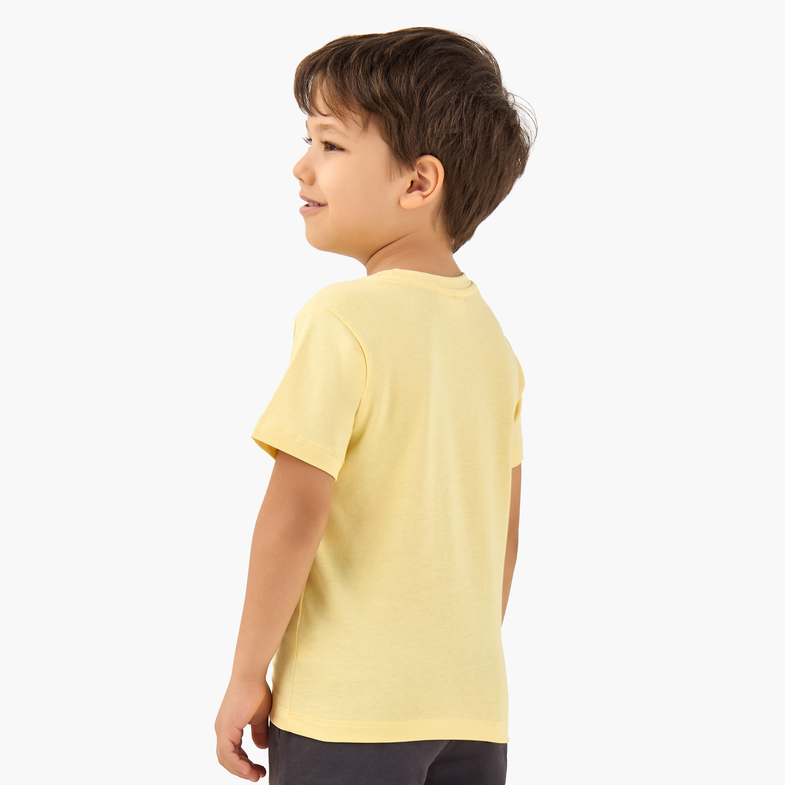 Juniors Crew Neck Short Sleeves T-shirt with Tiger Graphic Print-boys-clothing-tshirtsandpolos-image-3