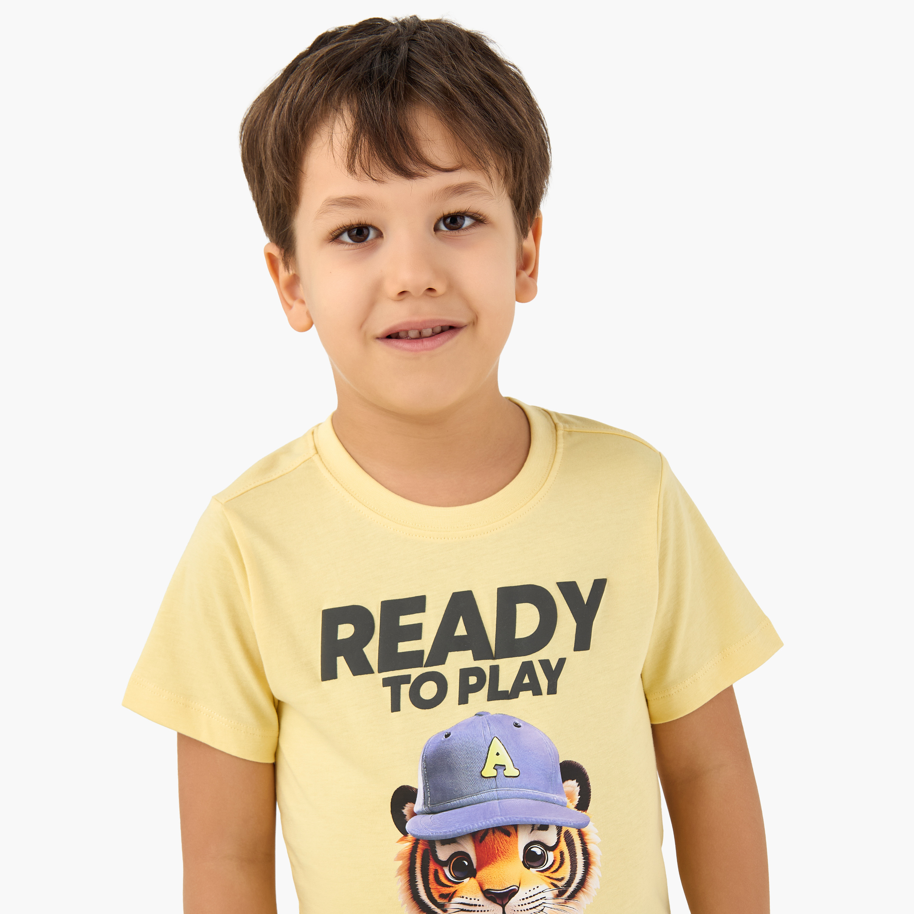 Juniors Crew Neck Short Sleeves T-shirt with Tiger Graphic Print-boys-clothing-tshirtsandpolos-image-4