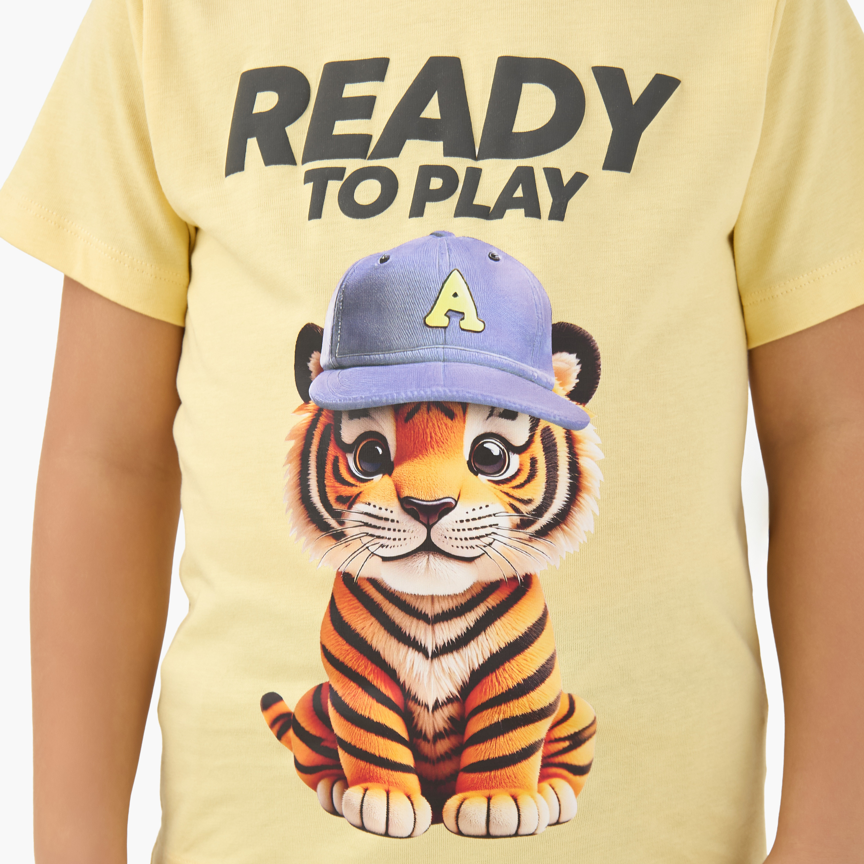 Juniors Crew Neck Short Sleeves T-shirt with Tiger Graphic Print-boys-clothing-tshirtsandpolos-image-5