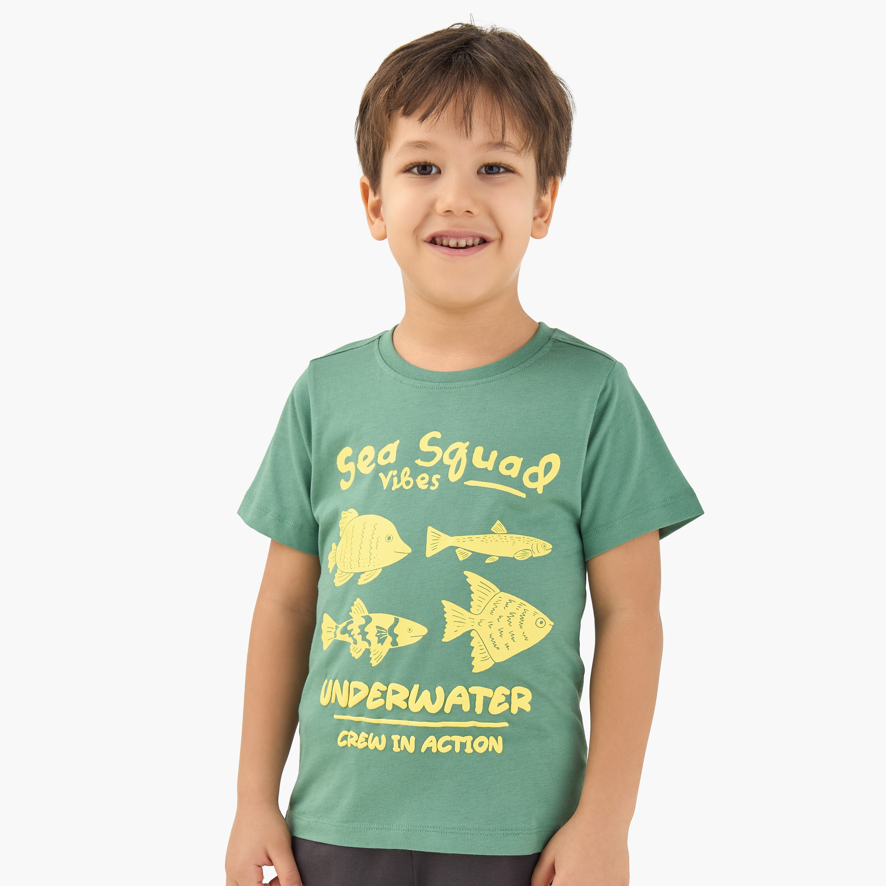 Juniors Crew Neck Short Sleeves T-shirt with Graphic Print-boys-clothing-tshirtsandpolos-image-1