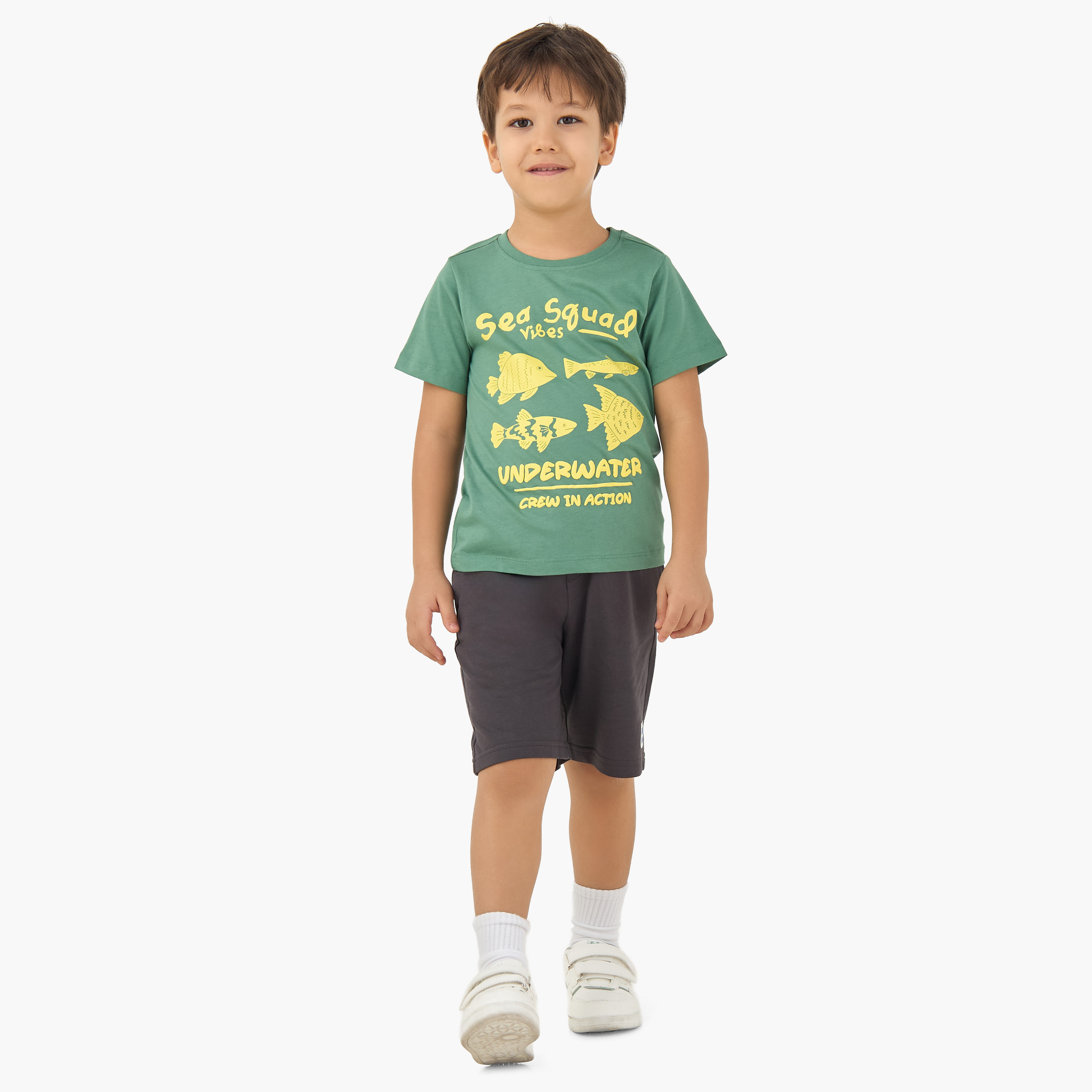 Juniors Crew Neck Short Sleeves T-shirt with Graphic Print-boys-clothing-tshirtsandpolos-image-2