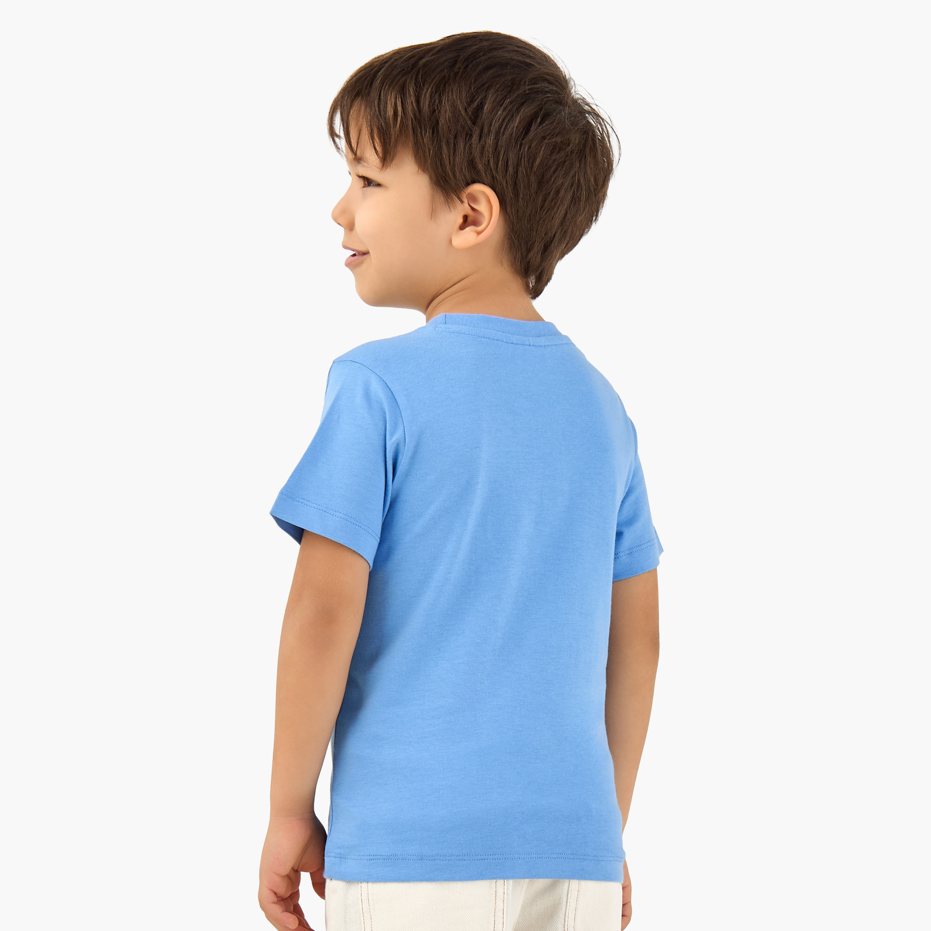 Juniors Crew Neck Short Sleeves T-shirt with Turtle Graphic Print-boys-clothing-tshirtsandpolos-image-3