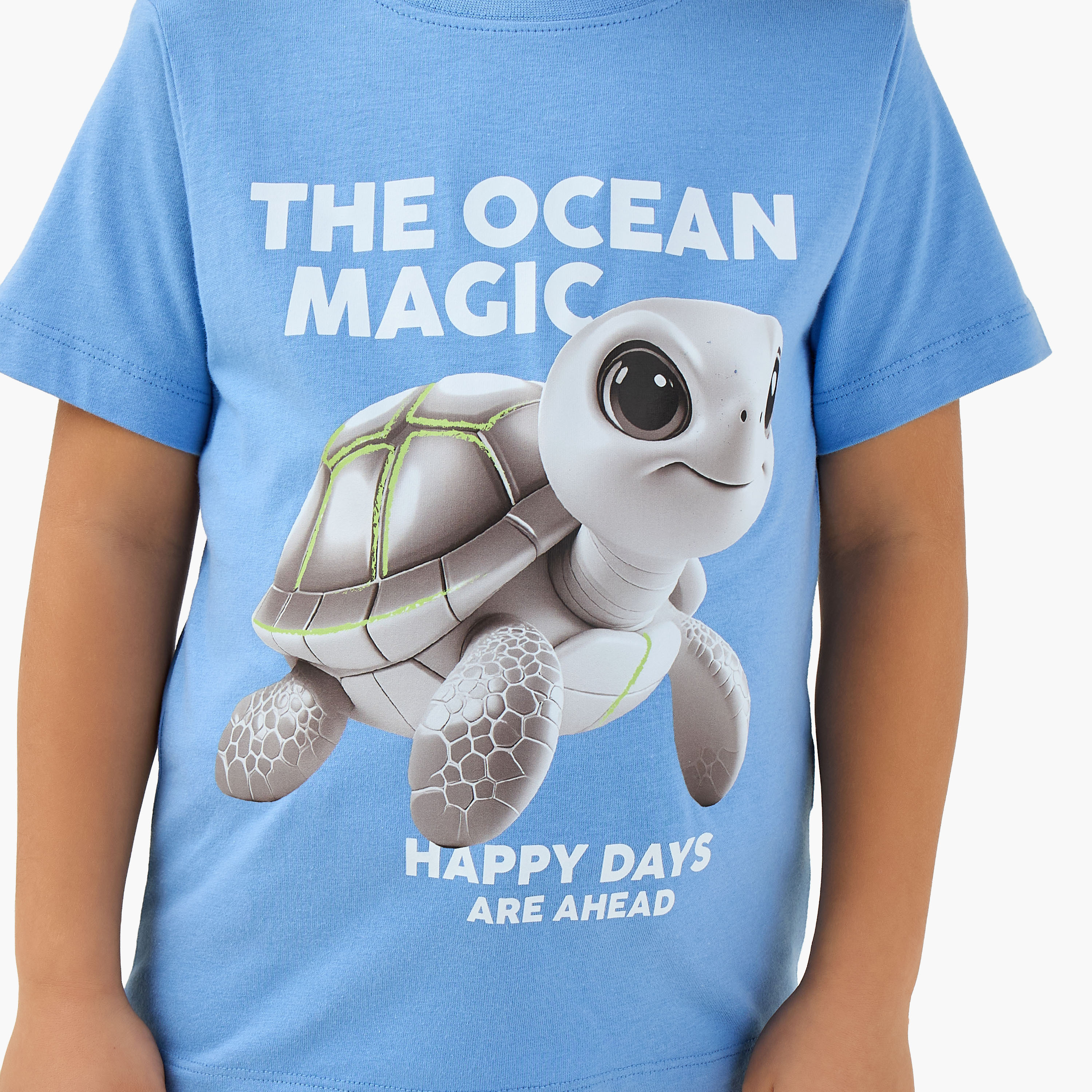 Juniors Crew Neck Short Sleeves T-shirt with Turtle Graphic Print-boys-clothing-tshirtsandpolos-image-5
