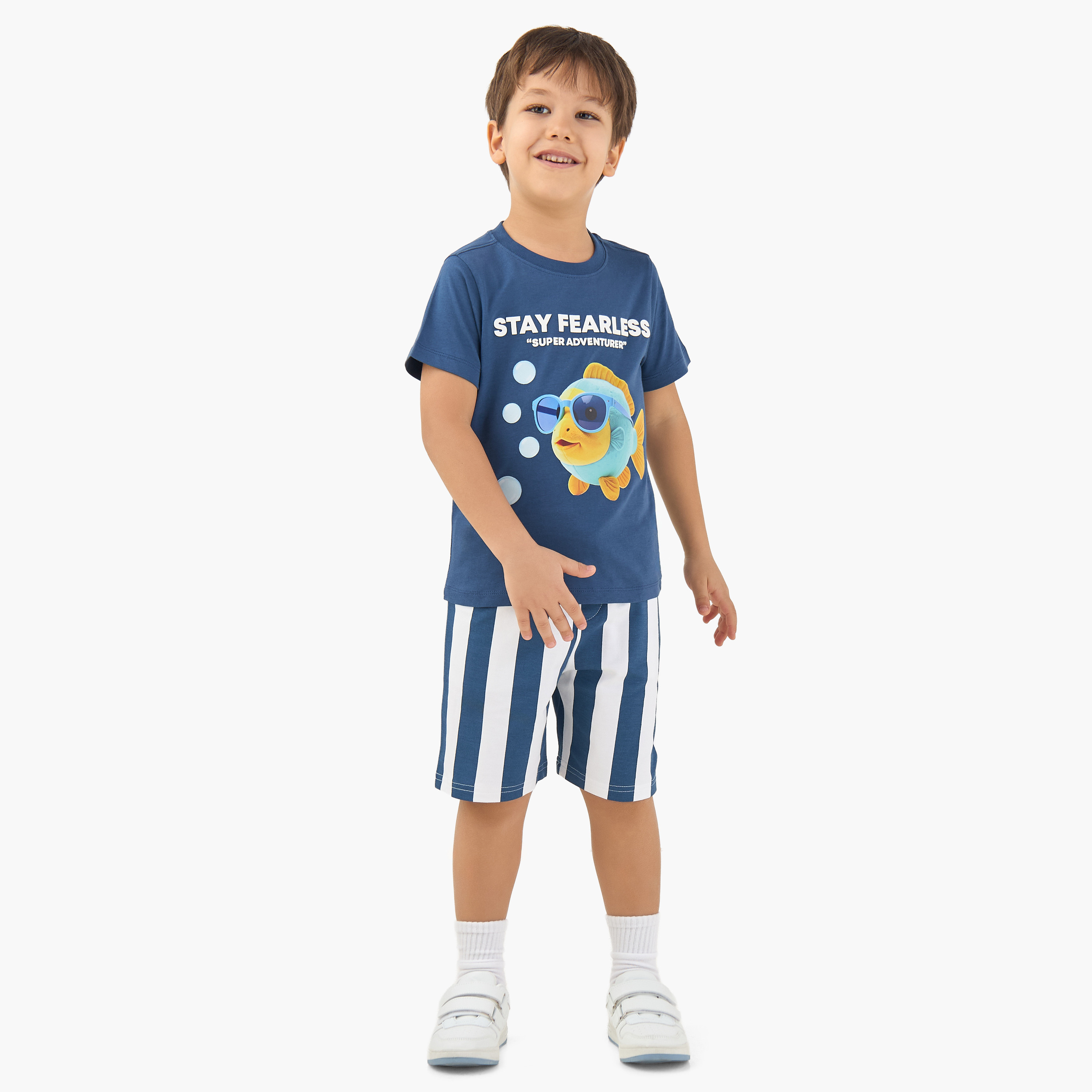 Juniors Crew Neck Short Sleeves T-shirt with Graphic Print-boys-clothing-tshirtsandpolos-image-2
