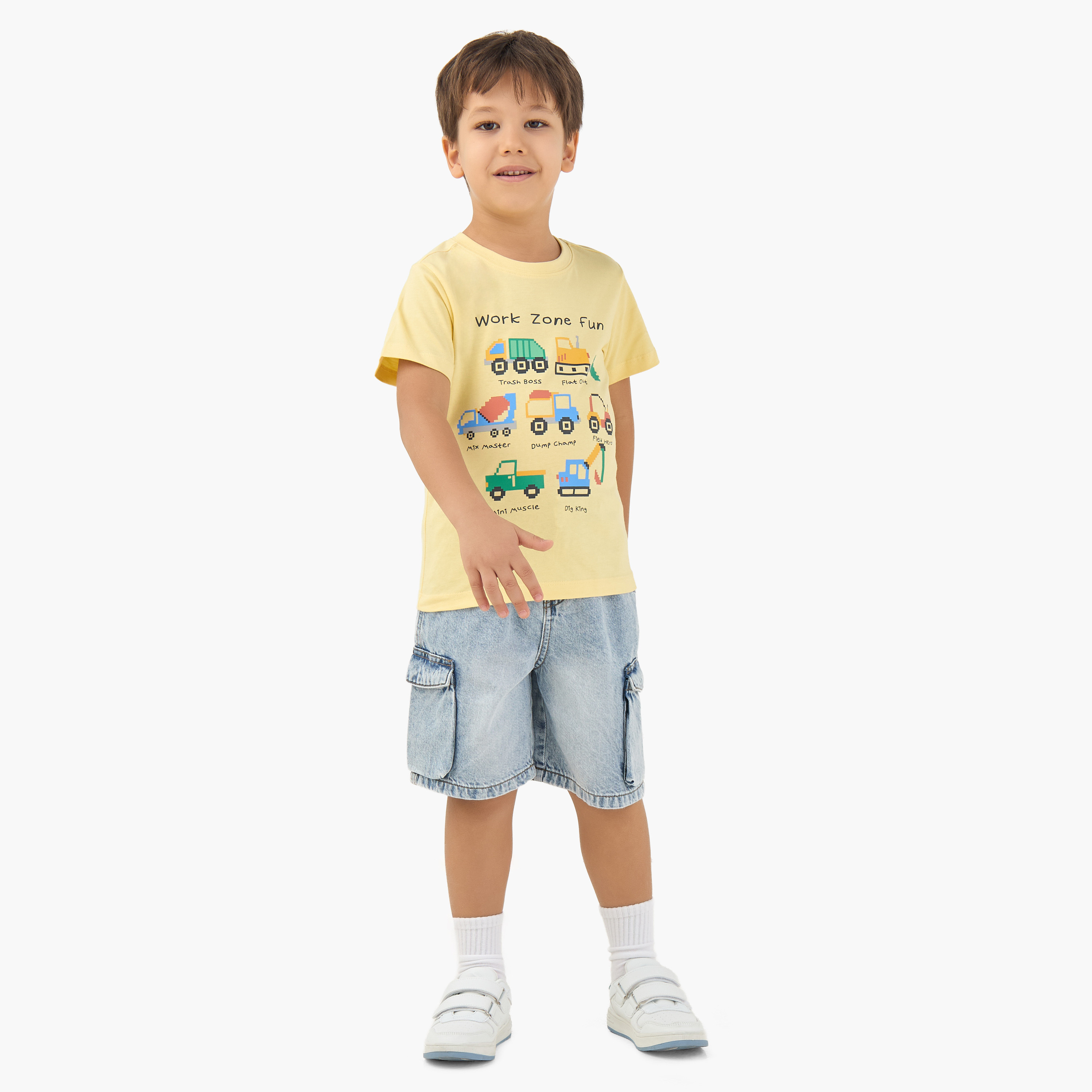 Juniors Crew Neck Short Sleeves T-shirt with Vehicle Print-boys-clothing-tshirtsandpolos-image-2