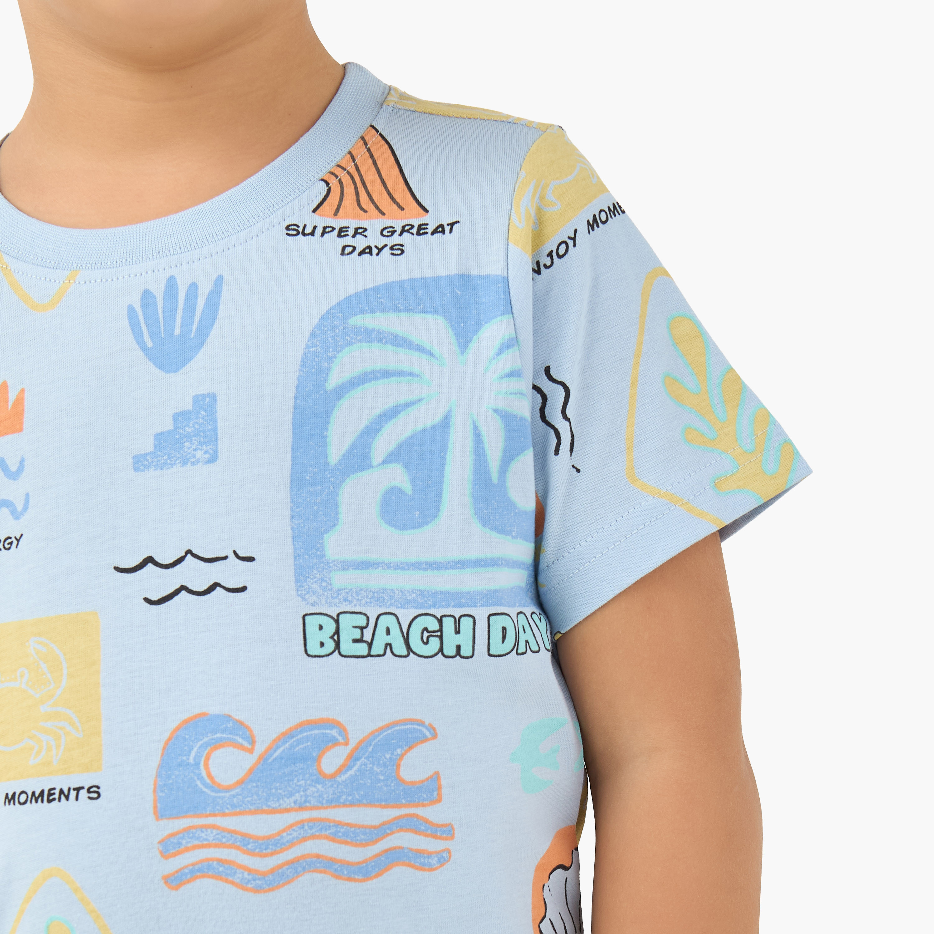 Juniors Crew Neck Short Sleeves T-shirt with Beach Print-boys-clothing-tshirtsandpolos-image-5