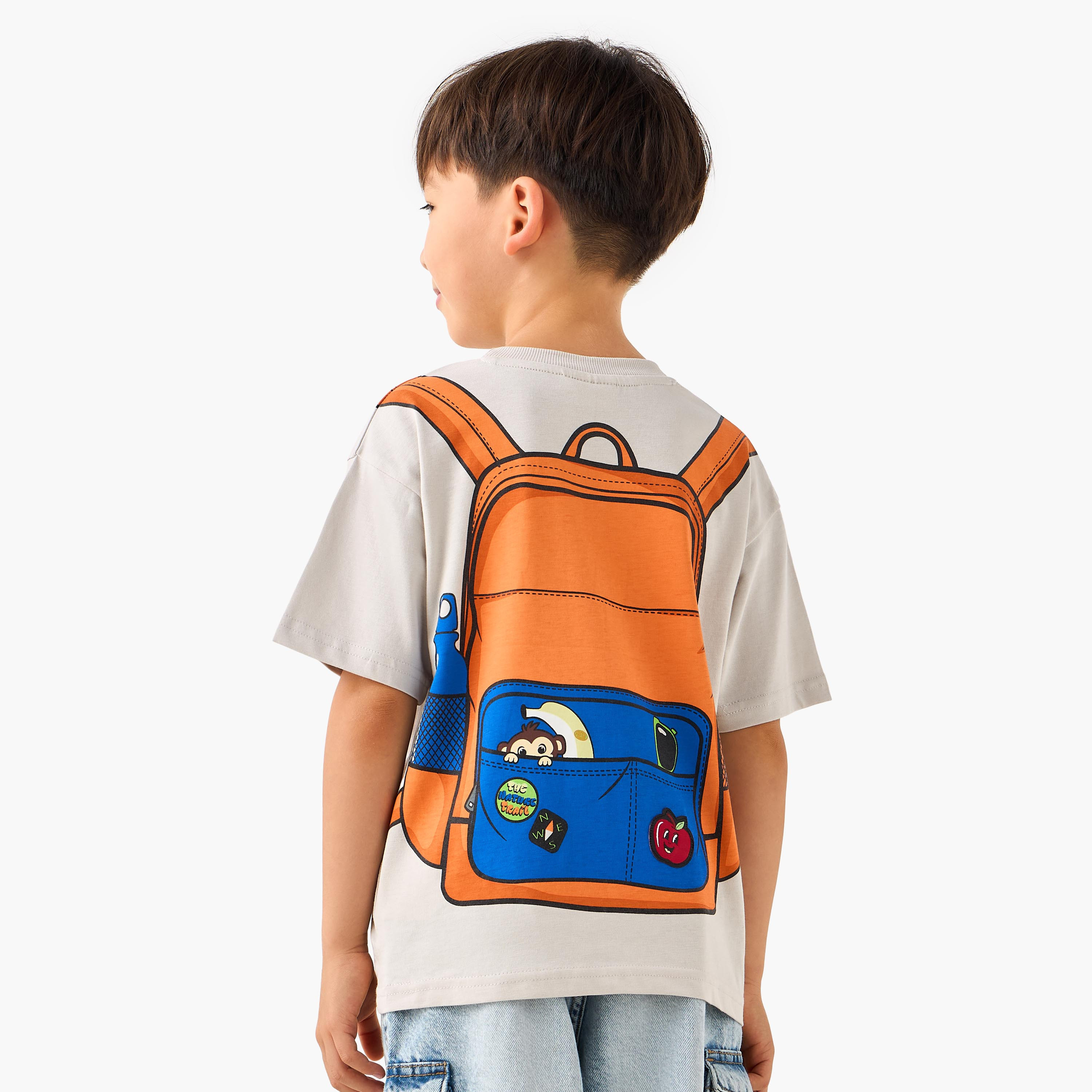 Juniors Crew Neck Short Sleeve T-shirt with Backpack Print-boys-clothing-tshirtsandpolos-image-1