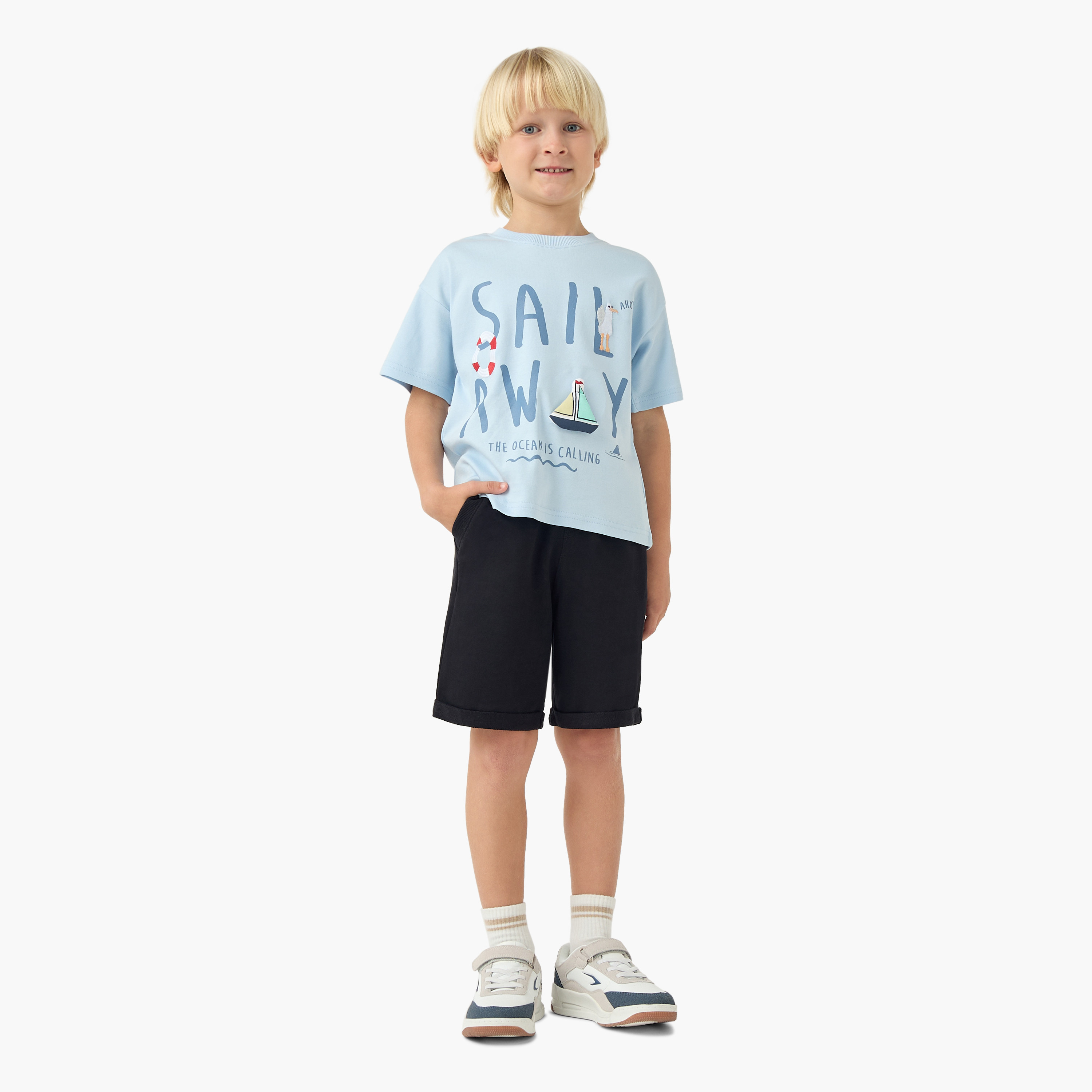 Juniors Crew Neck Short Sleeves T-shirt with Print-boys-clothing-tshirtsandpolos-image-2