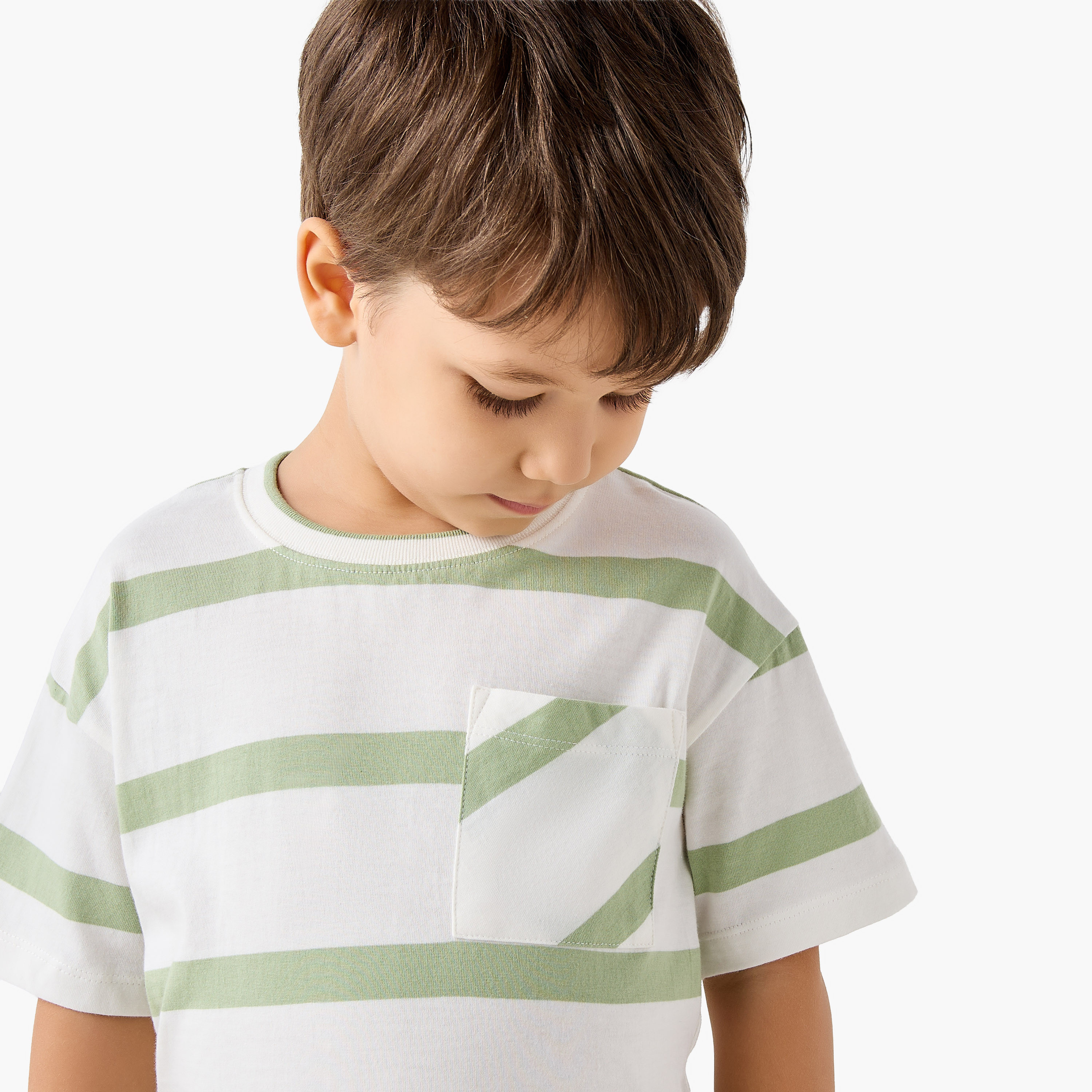 Juniors Crew Neck Short Sleeves T-shirt with Stripes-boys-clothing-tshirtsandpolos-image-4
