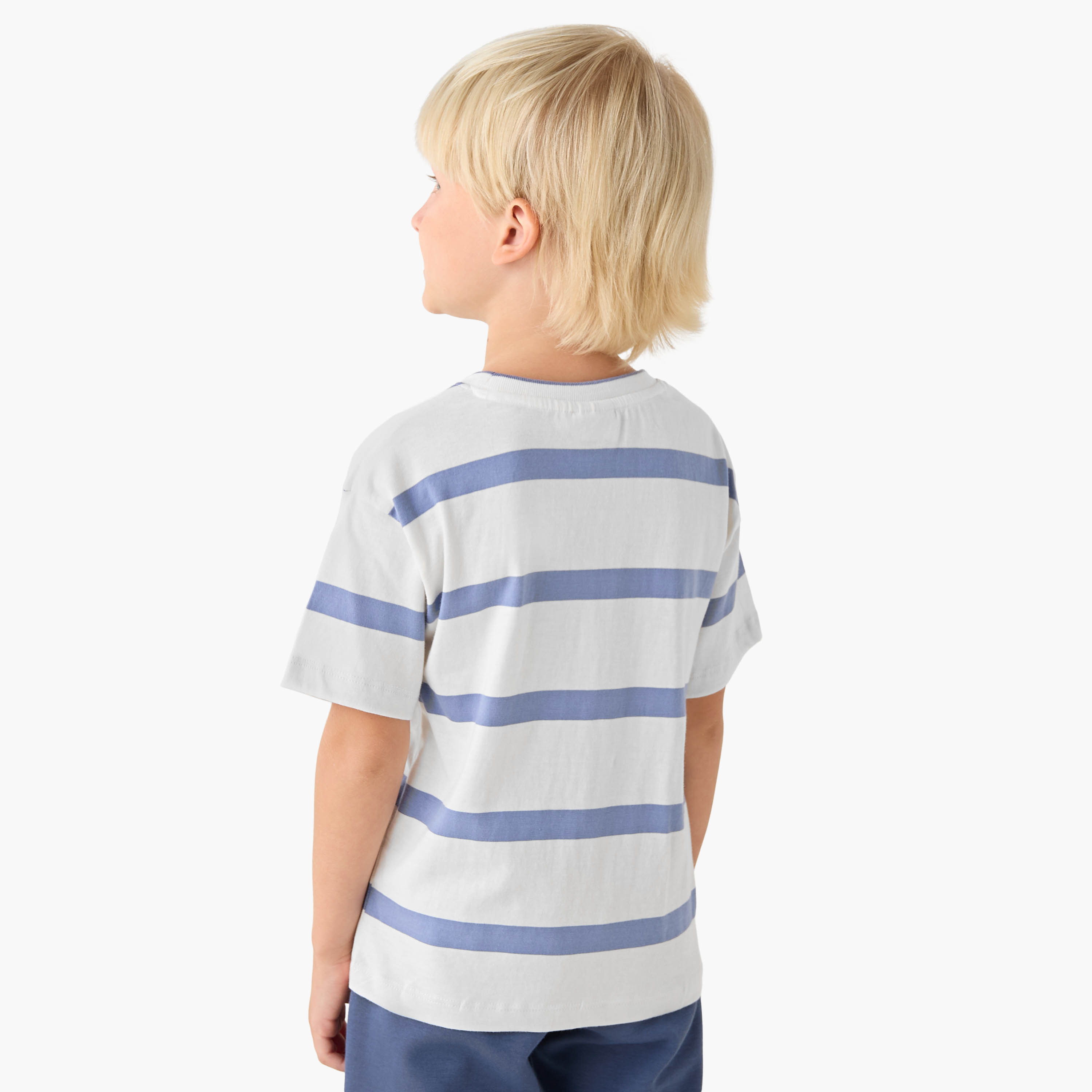 Juniors Crew Neck Short Sleeves T-shirt with Stripes-boys-clothing-tshirtsandpolos-image-3