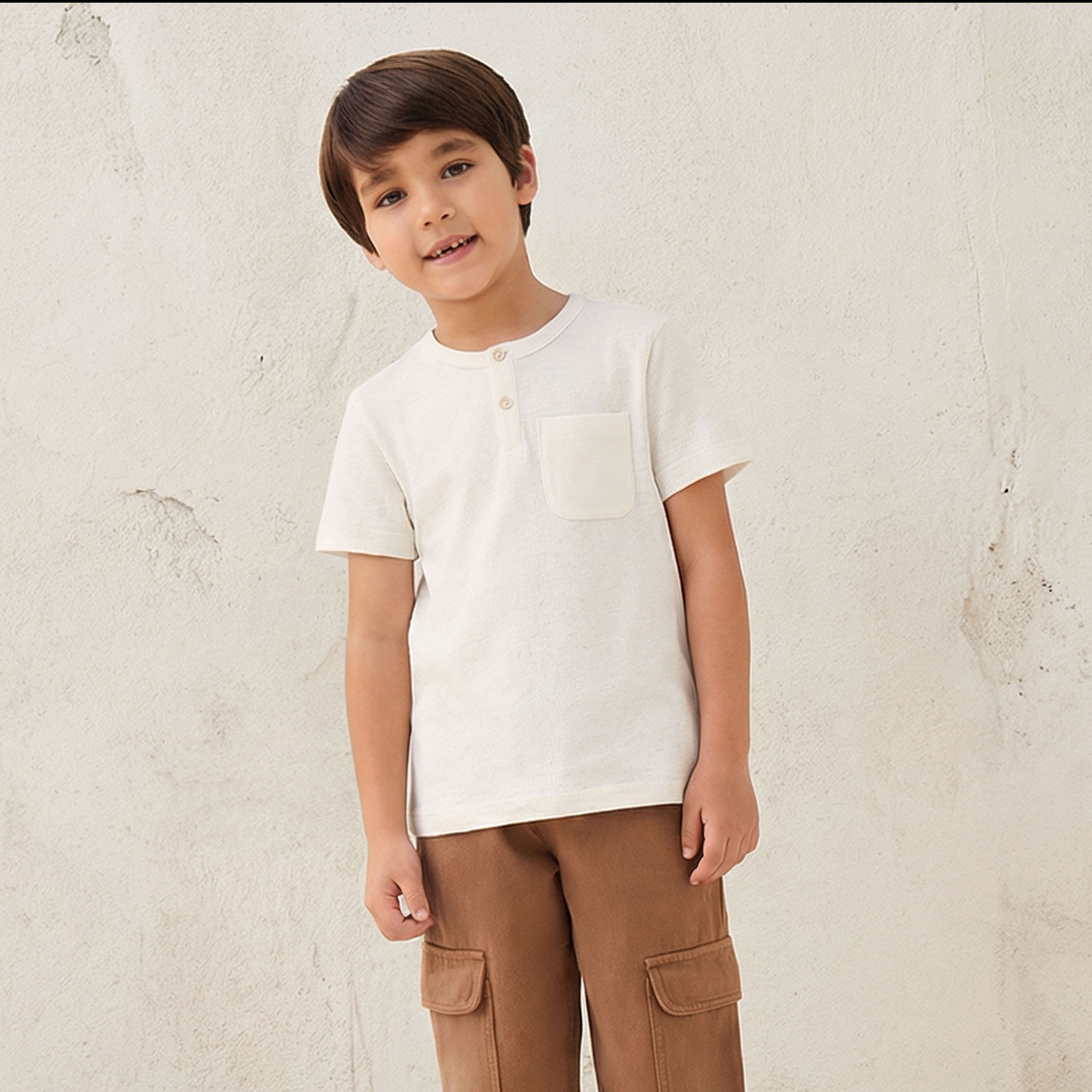 Juniors Henley Neck T-shirt with Pocket - Cotton - Short Sleeves-boys-clothing-tshirtsandpolos-image-1