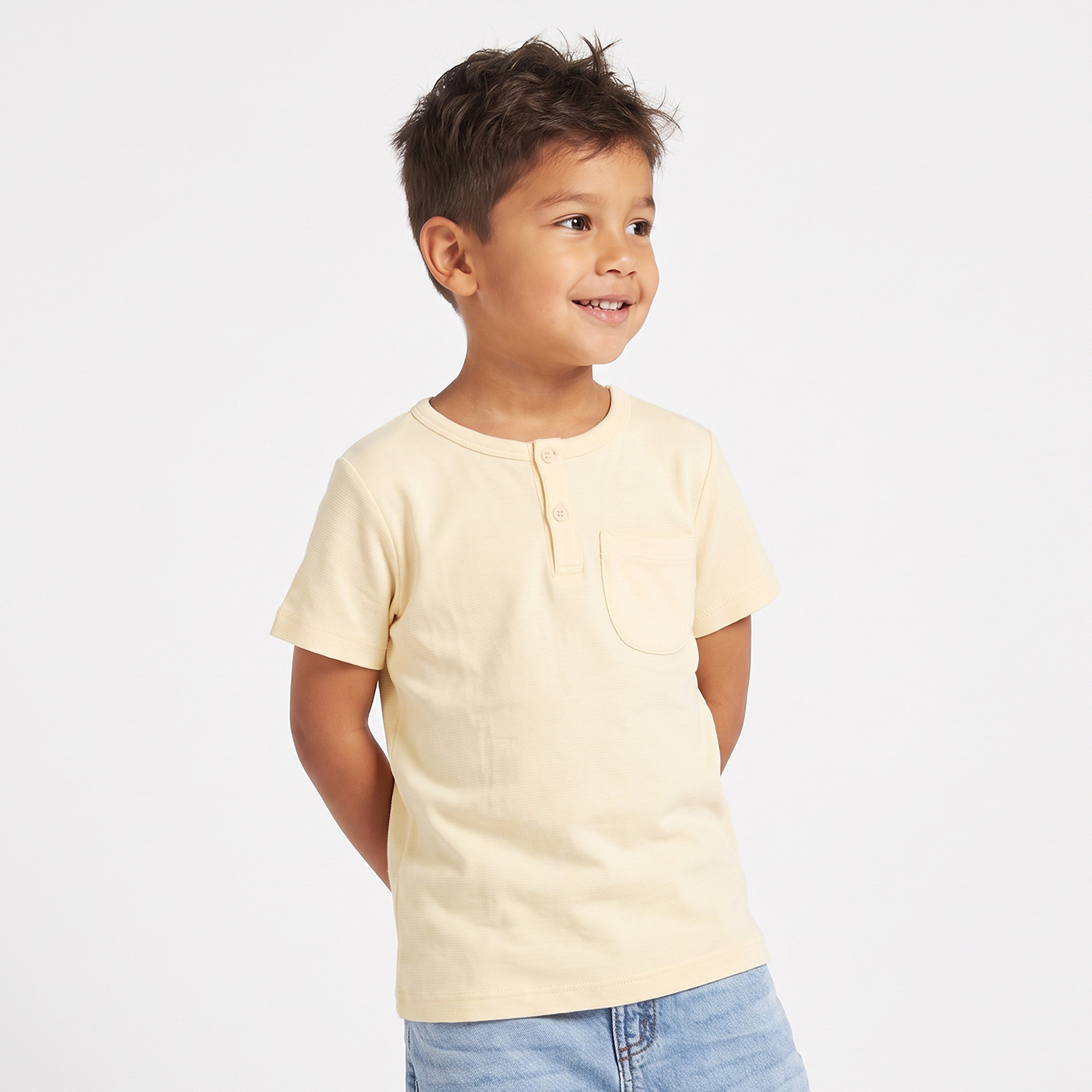 Juniors Henley Neck T-shirt with Pocket - Cotton - Short Sleeves-boys-clothing-tshirtsandpolos-image-1