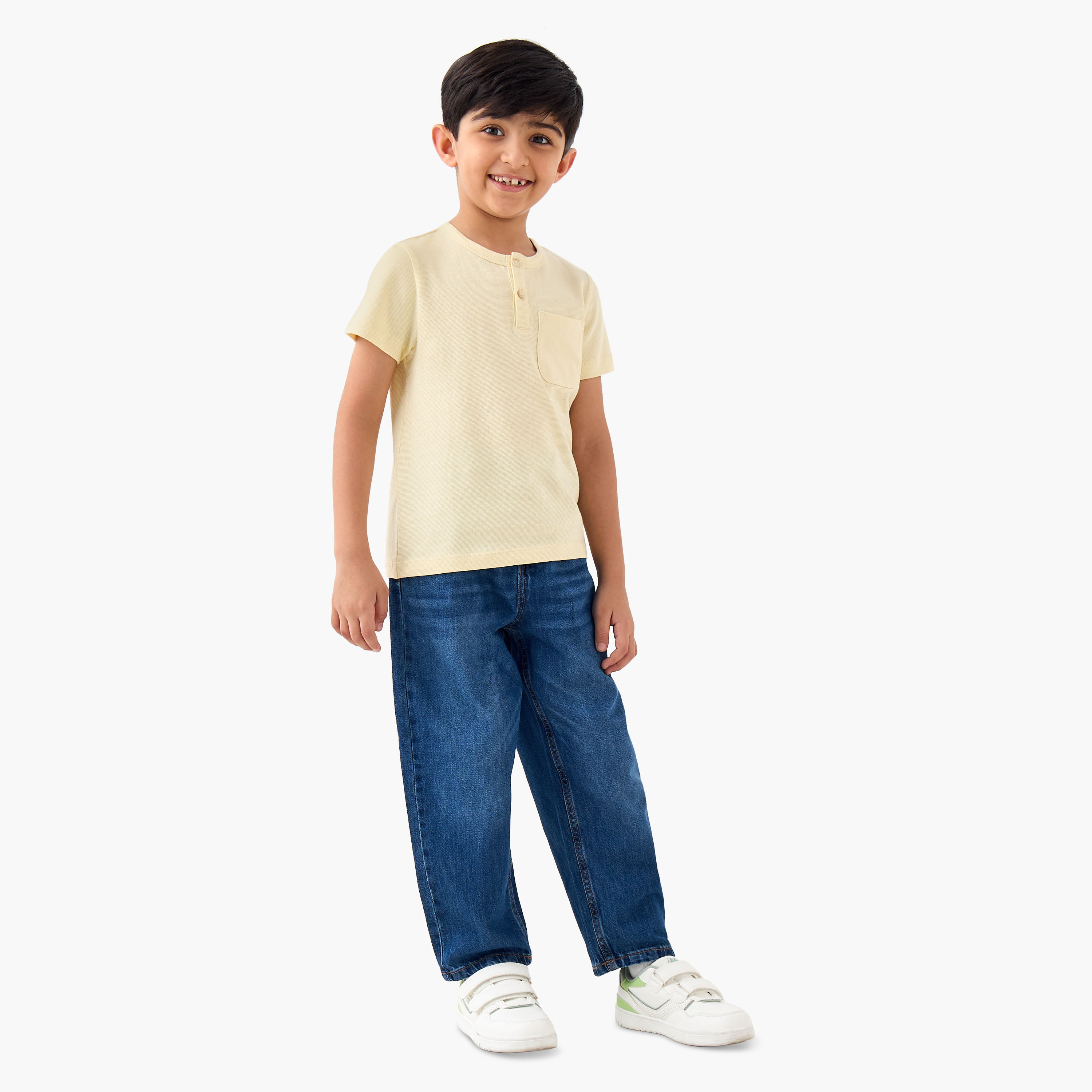 Juniors Henley Neck T-shirt with Pocket - Cotton - Short Sleeves-boys-clothing-tshirtsandpolos-image-2