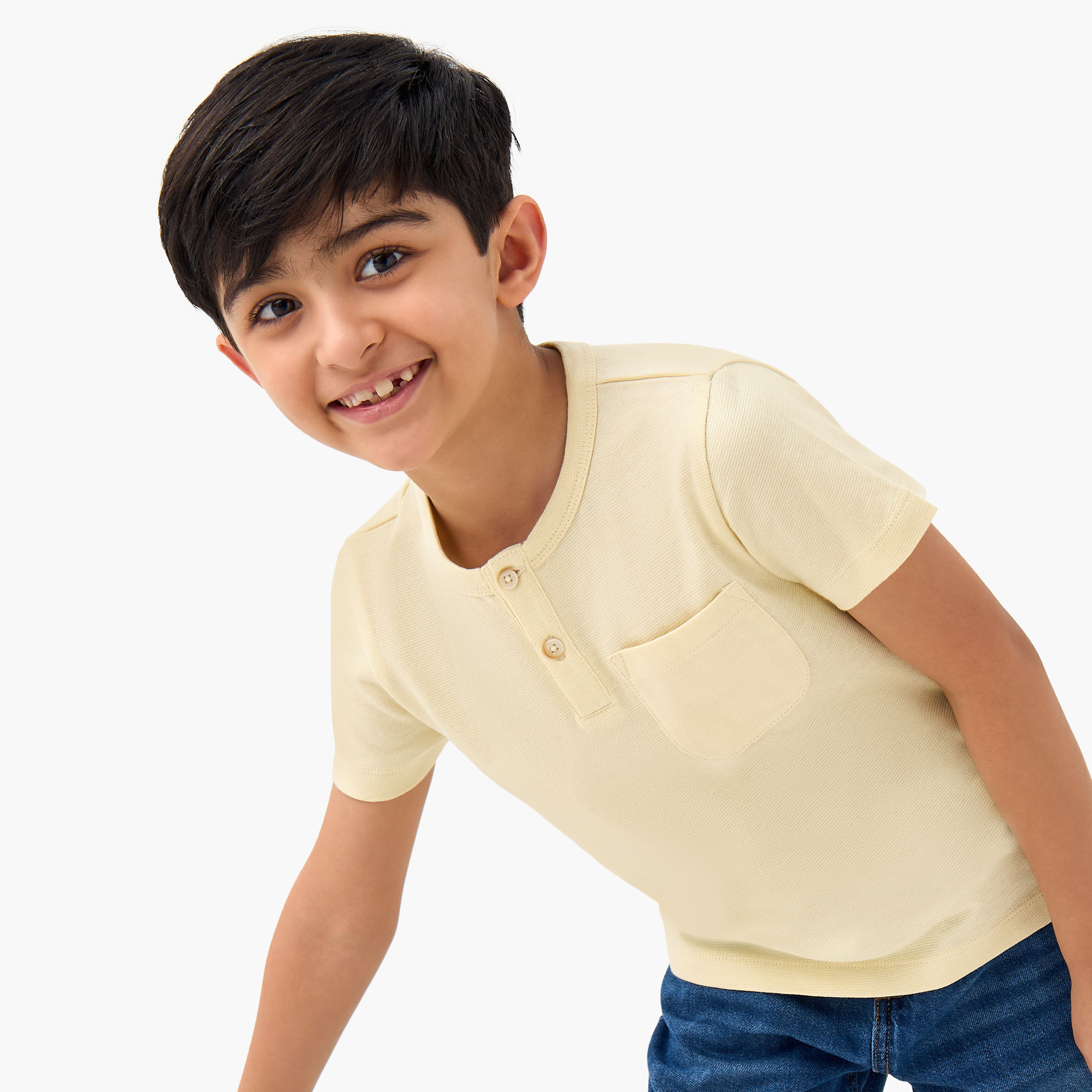 Juniors Henley Neck T-shirt with Pocket - Cotton - Short Sleeves-boys-clothing-tshirtsandpolos-image-4