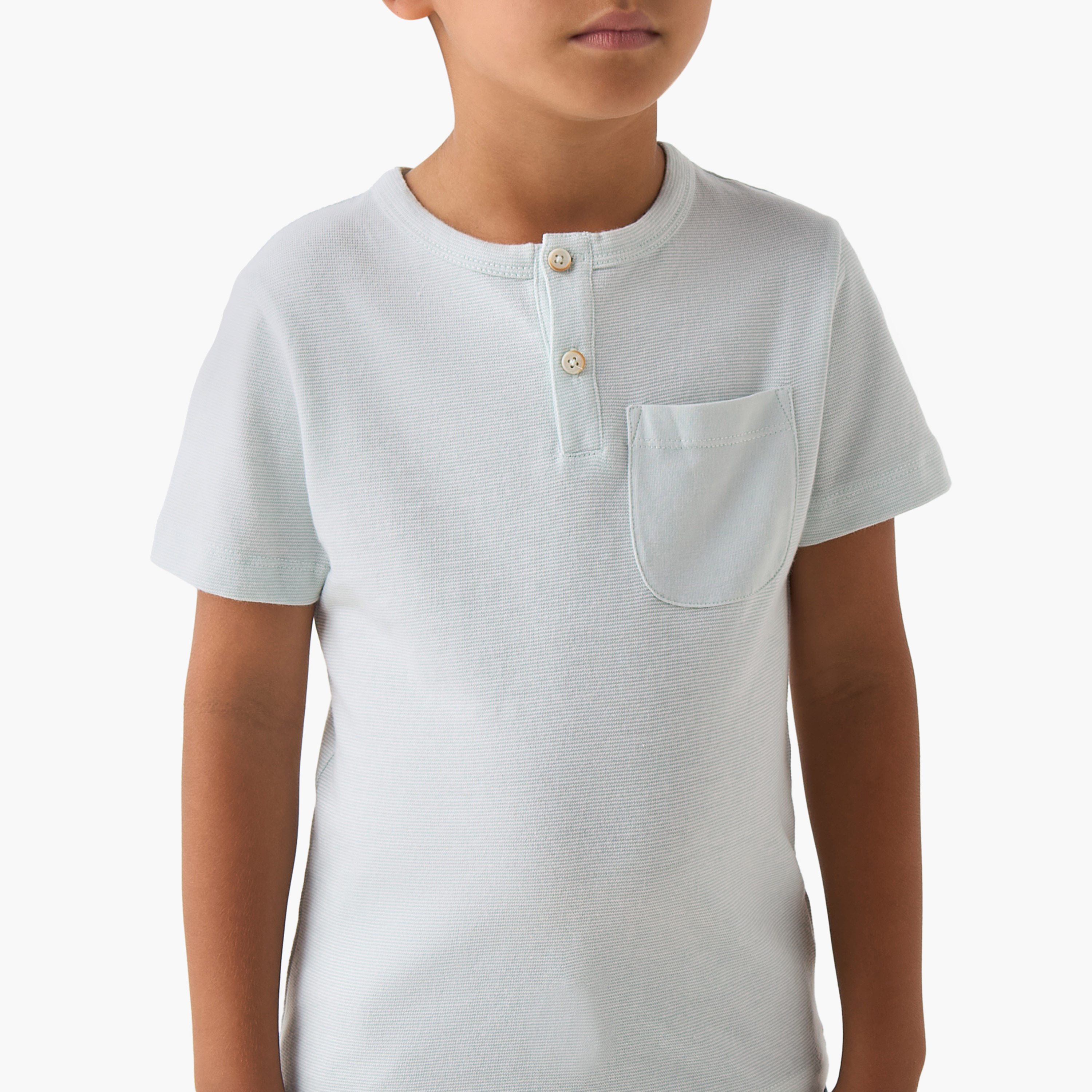 Juniors Henley Neck Short Sleeves T-shirt with Button Placket-boys-clothing-tshirtsandpolos-image-4
