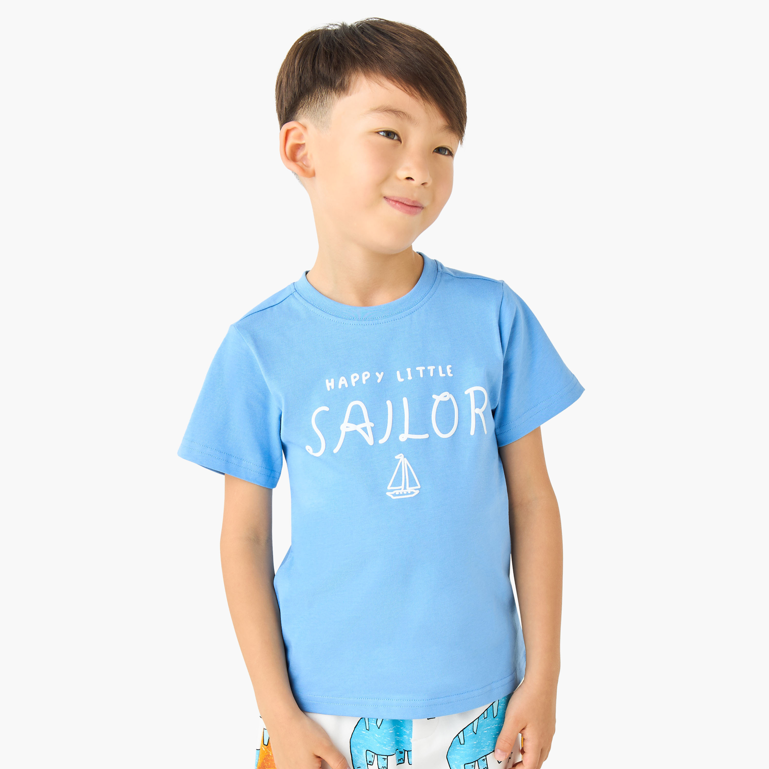 Juniors Crew Neck Short Sleeves T-shirt with Print-boys-clothing-tshirtsandpolos-image-1