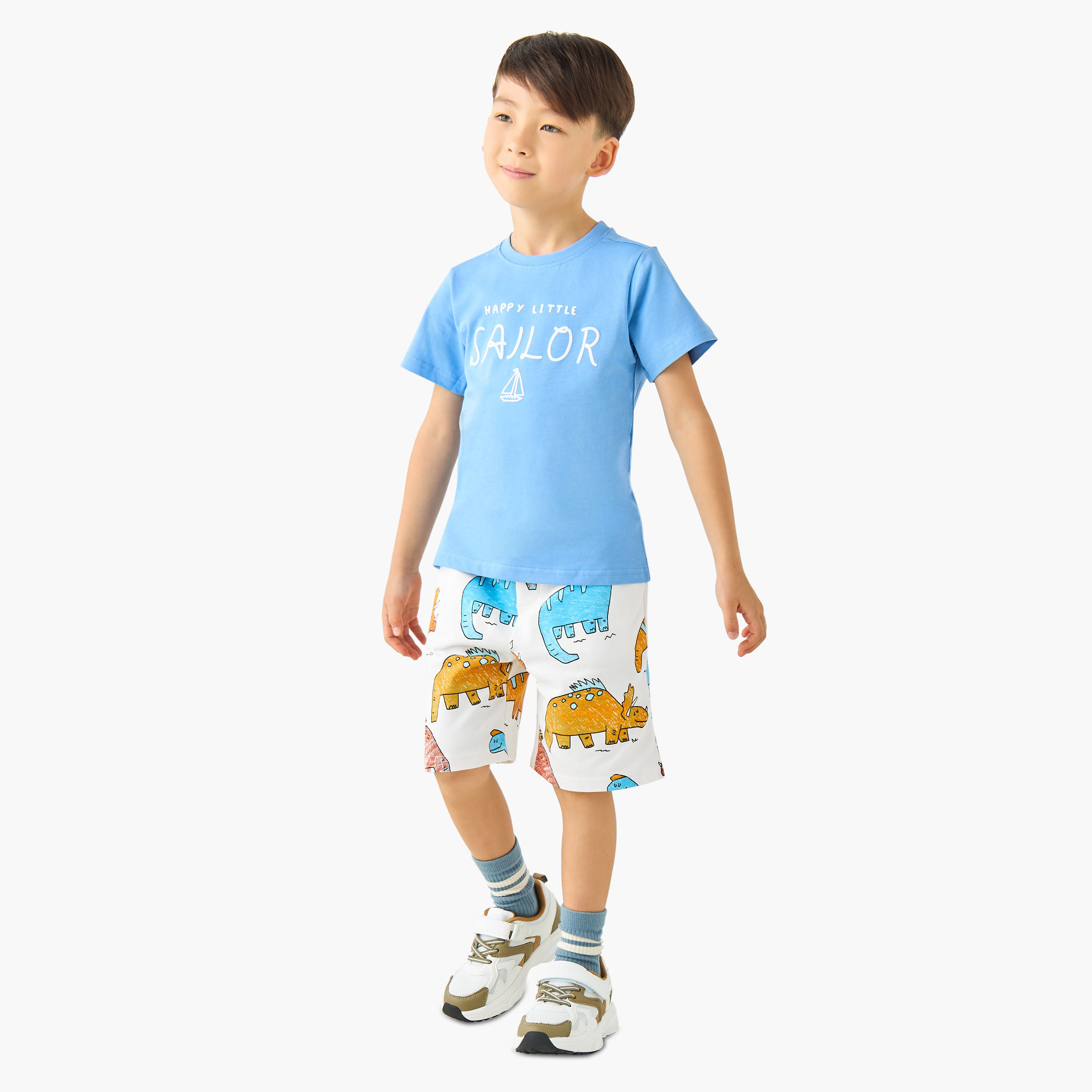 Juniors Crew Neck Short Sleeves T-shirt with Print-boys-clothing-tshirtsandpolos-image-2