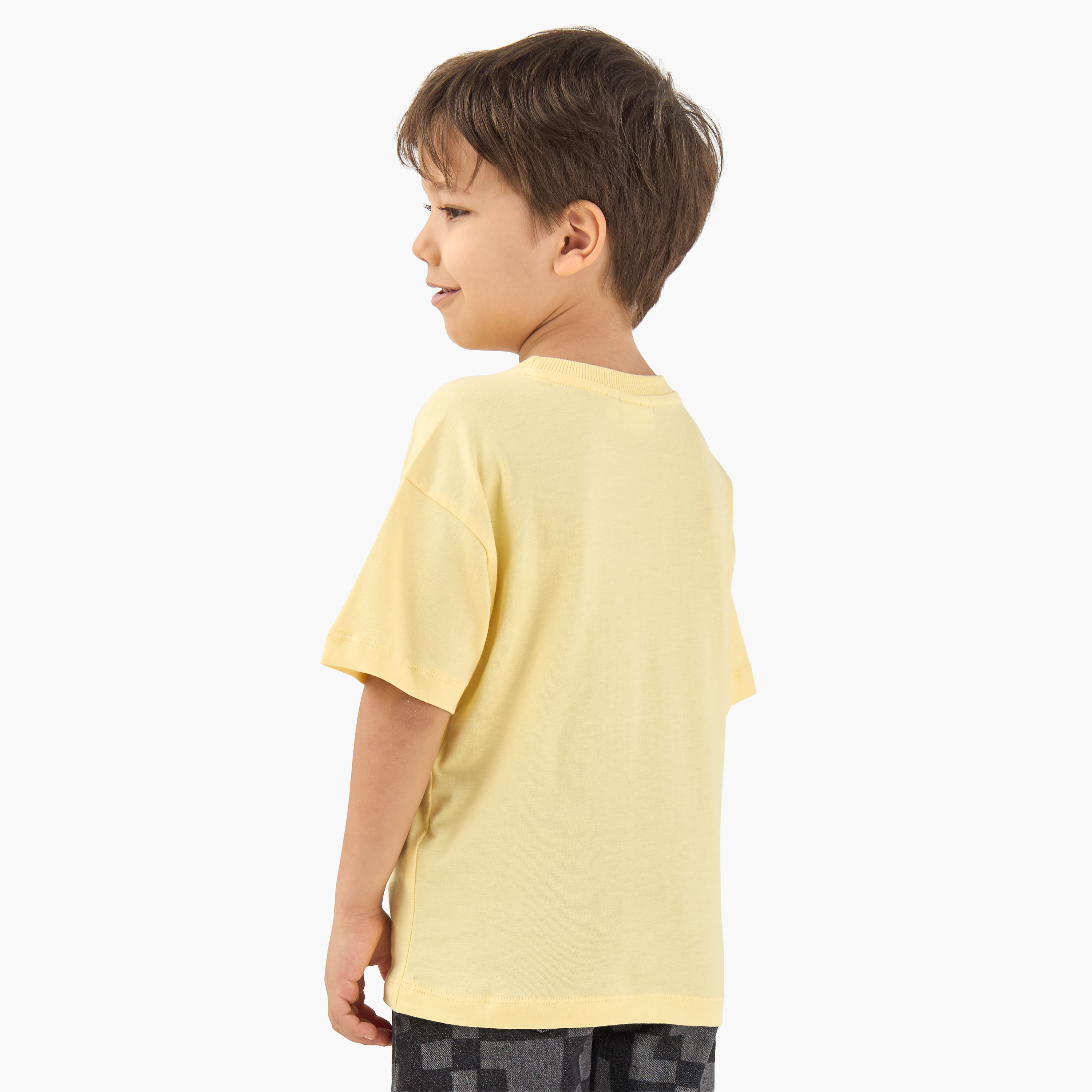 Juniors Crew Neck Short Sleeves T-shirt with Duck Embossed Design-boys-clothing-tshirtsandpolos-image-3