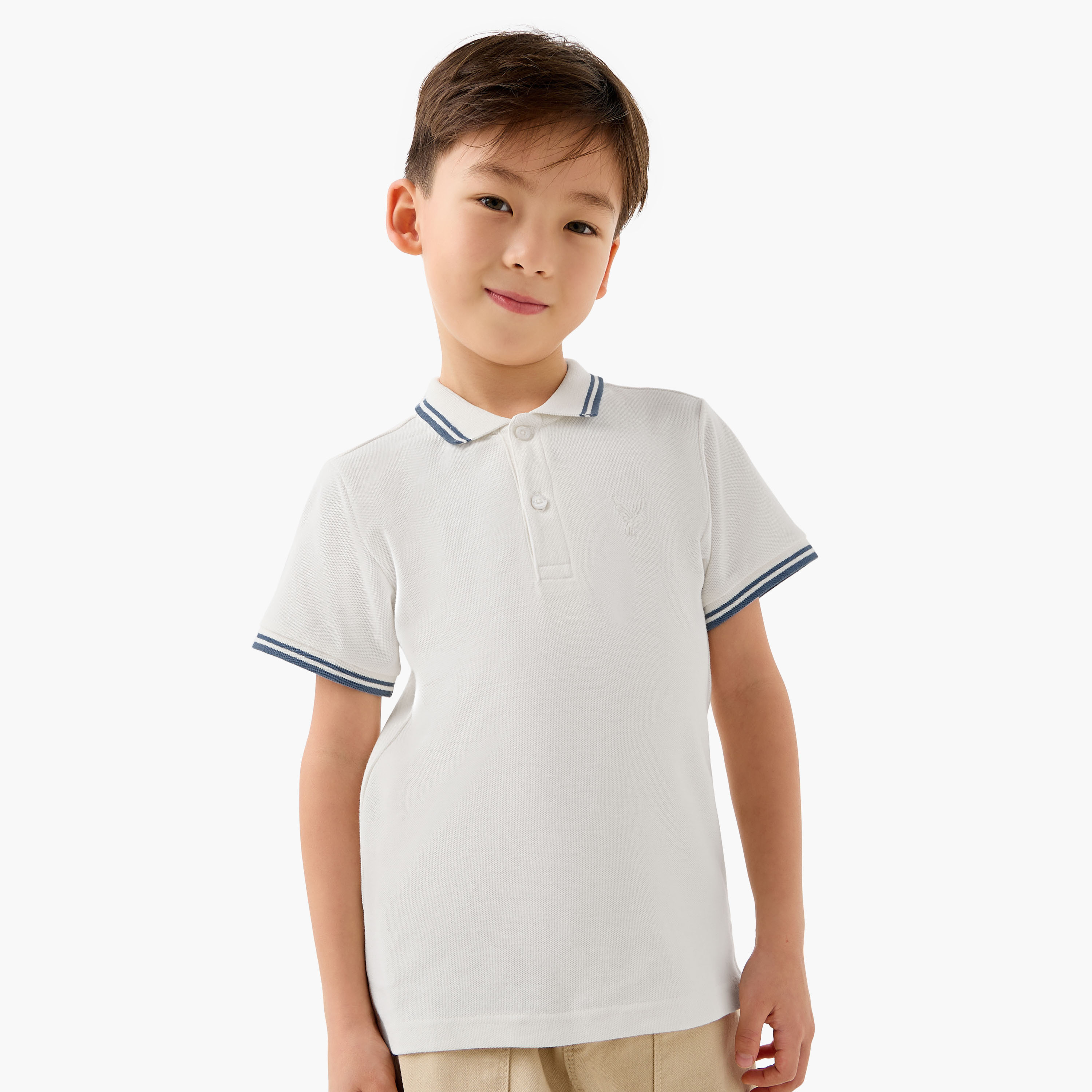Juniors Collared Short Sleeves Polo T-shirt with Embroidery-boys-clothing-tshirtsandpolos-image-1