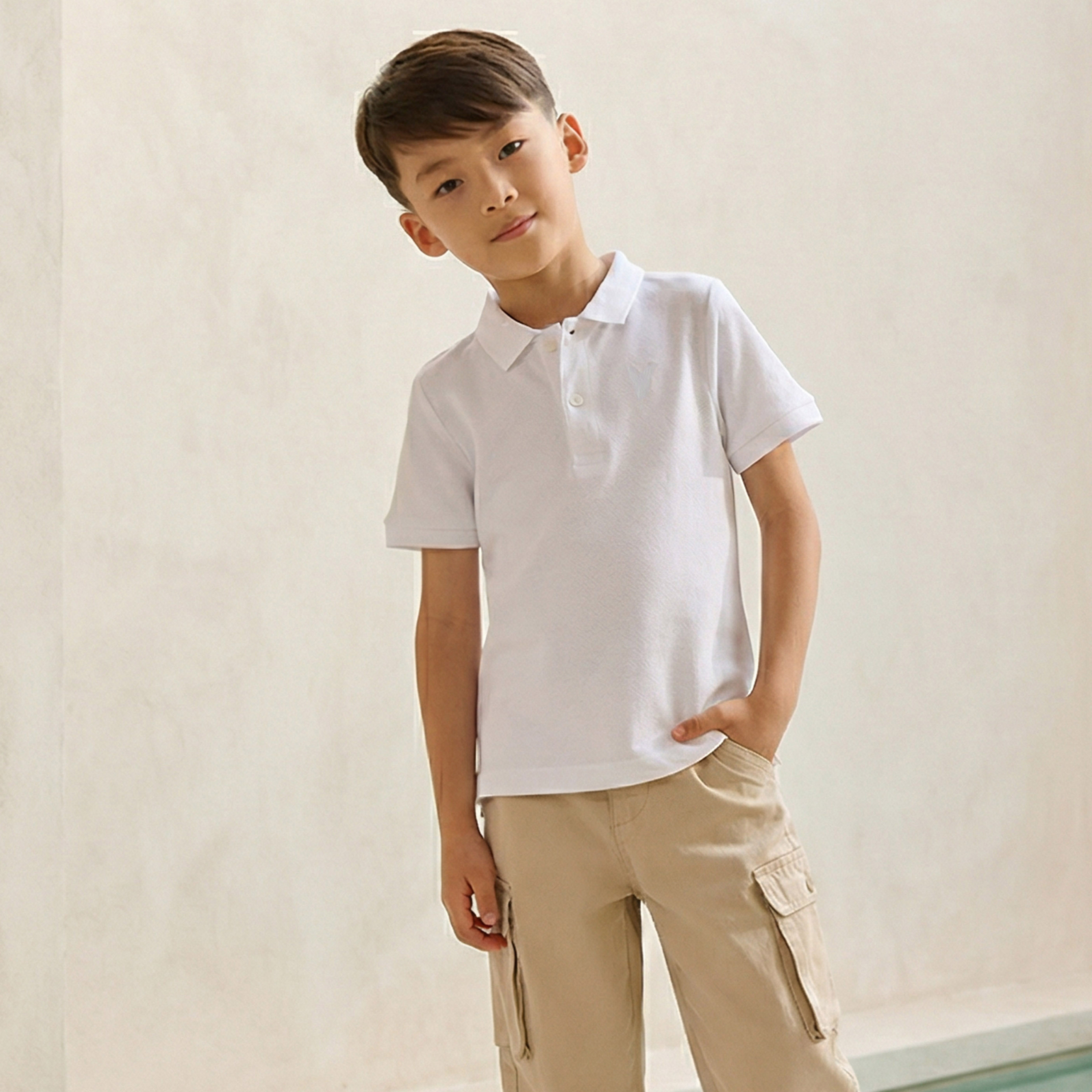 Juniors Collared Short Sleeve Polo T-shirt with Embroidery-boys-clothing-tshirtsandpolos-image-1