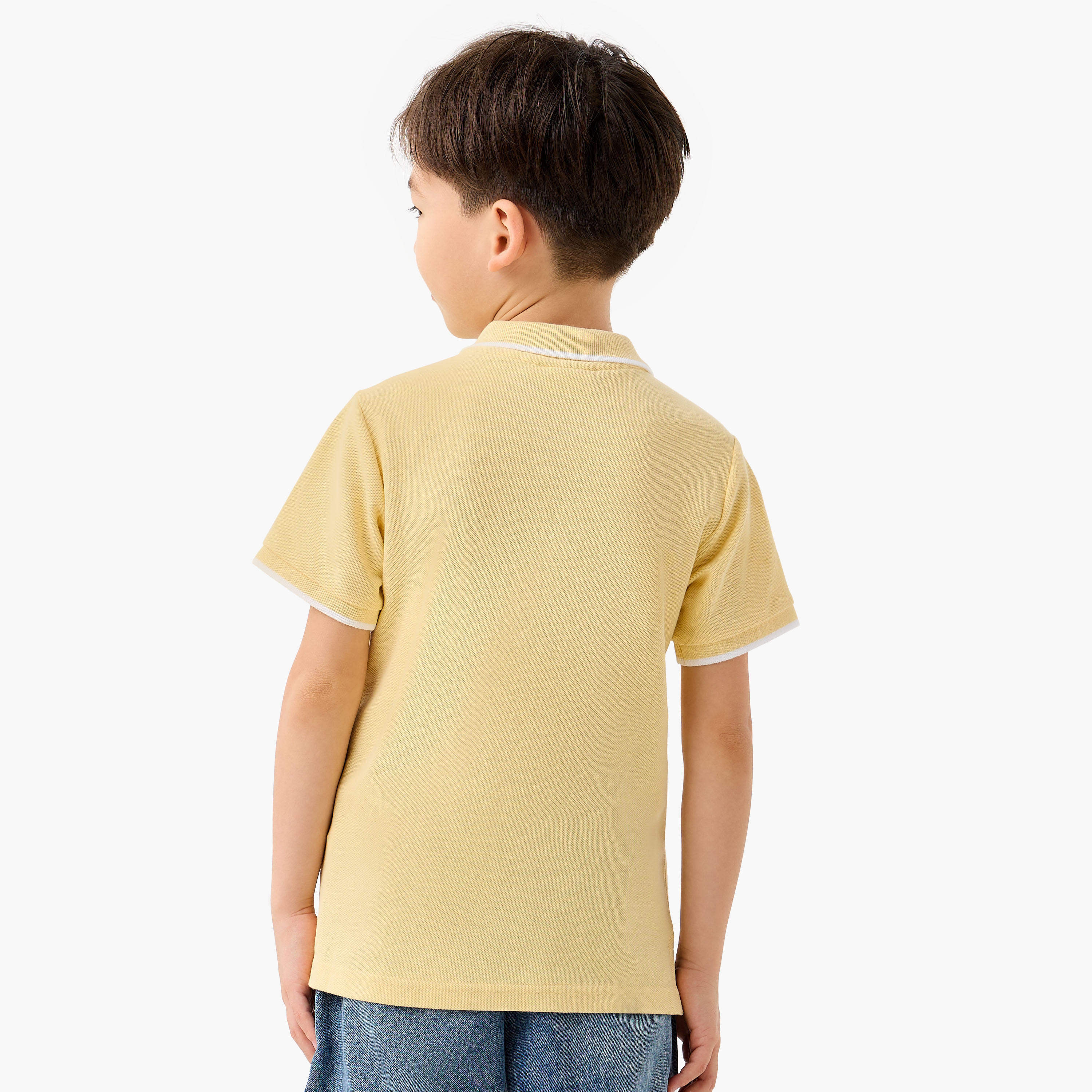 Juniors Boys Collared Short Sleeves T-shirt with Embroidery-boys-clothing-tshirtsandpolos-image-3