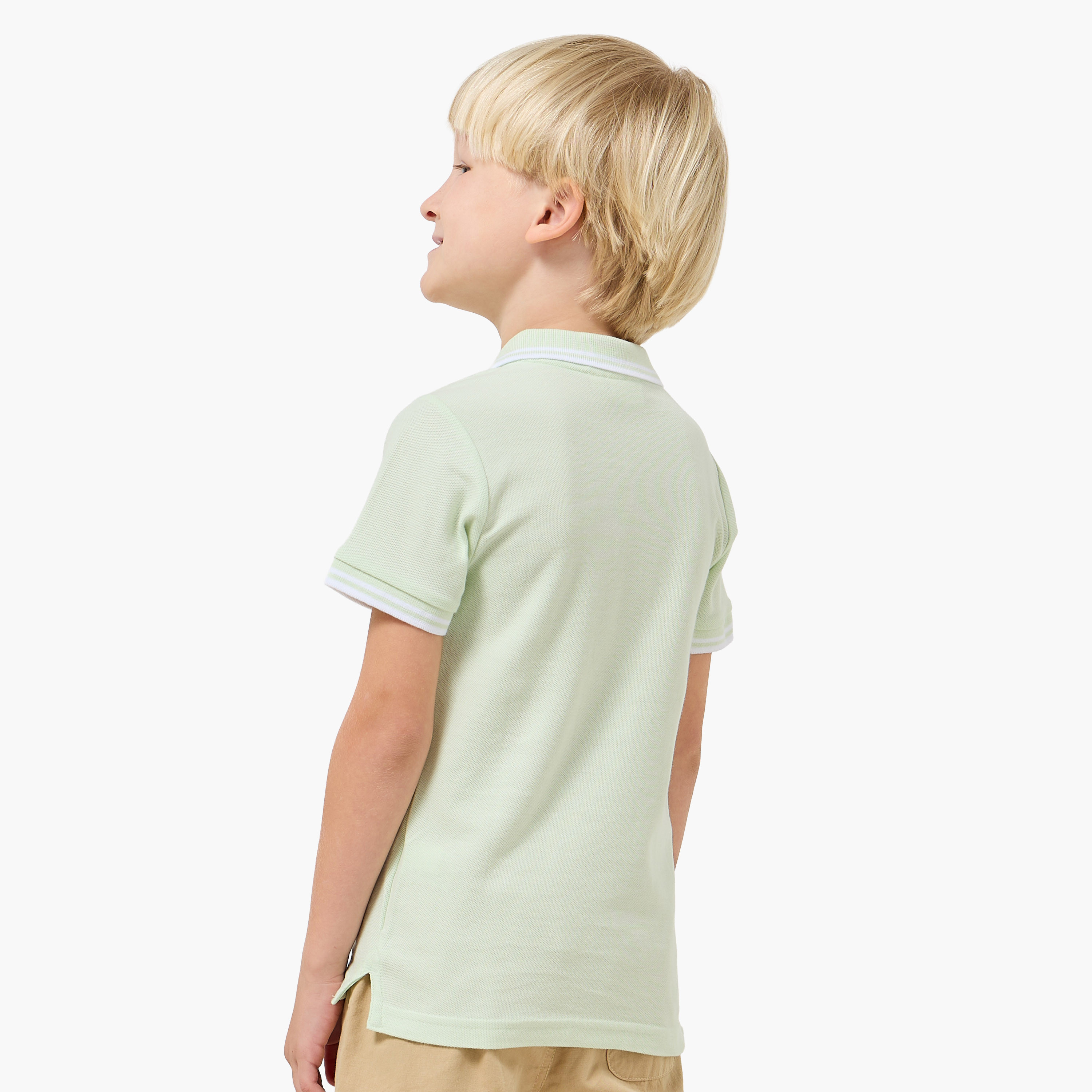 Juniors Boys Collared Short Sleeves T-shirt with Embroidery-boys-clothing-tshirtsandpolos-image-3