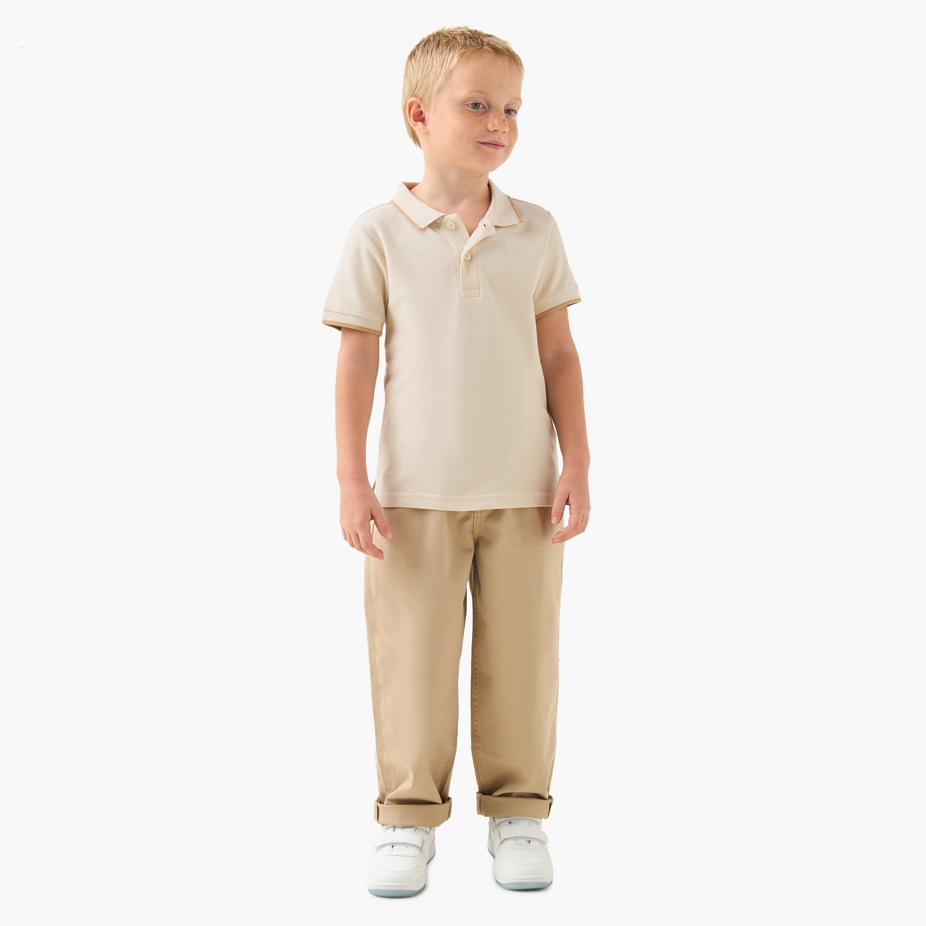 Juniors Collared Short Sleeves T-shirt with Textured Design-boys-clothing-tshirtsandpolos-image-2