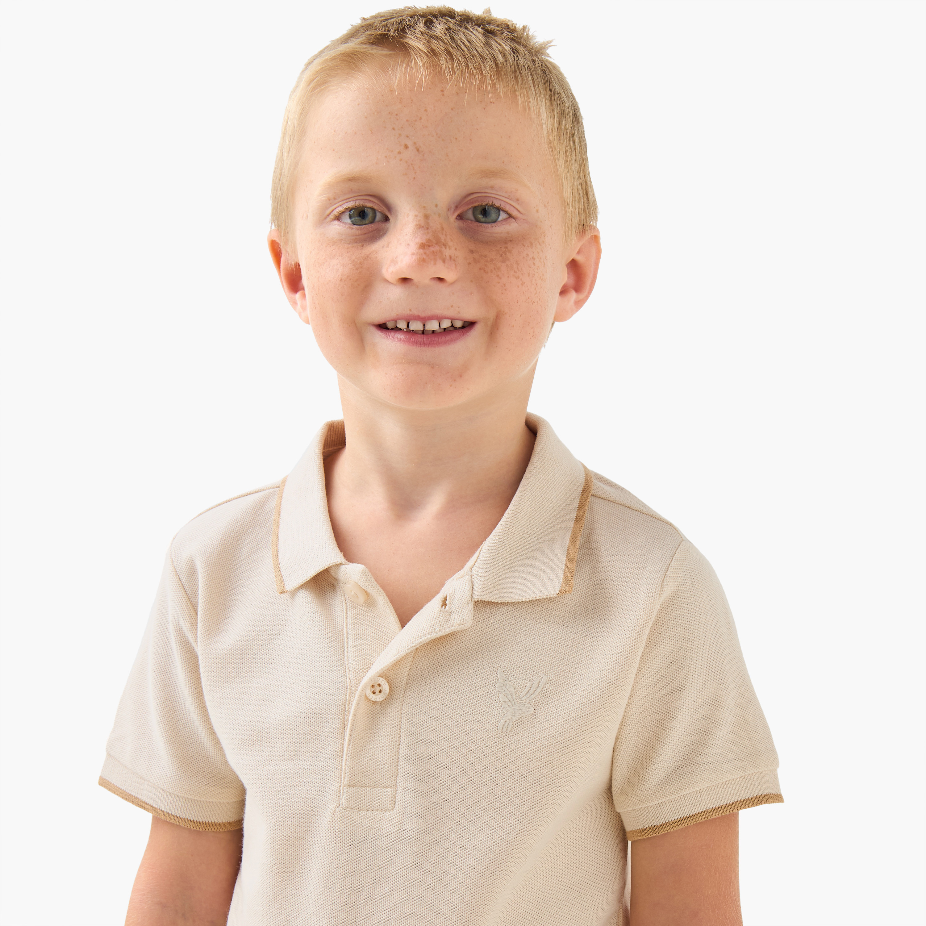 Juniors Collared Short Sleeves T-shirt with Textured Design-boys-clothing-tshirtsandpolos-image-4