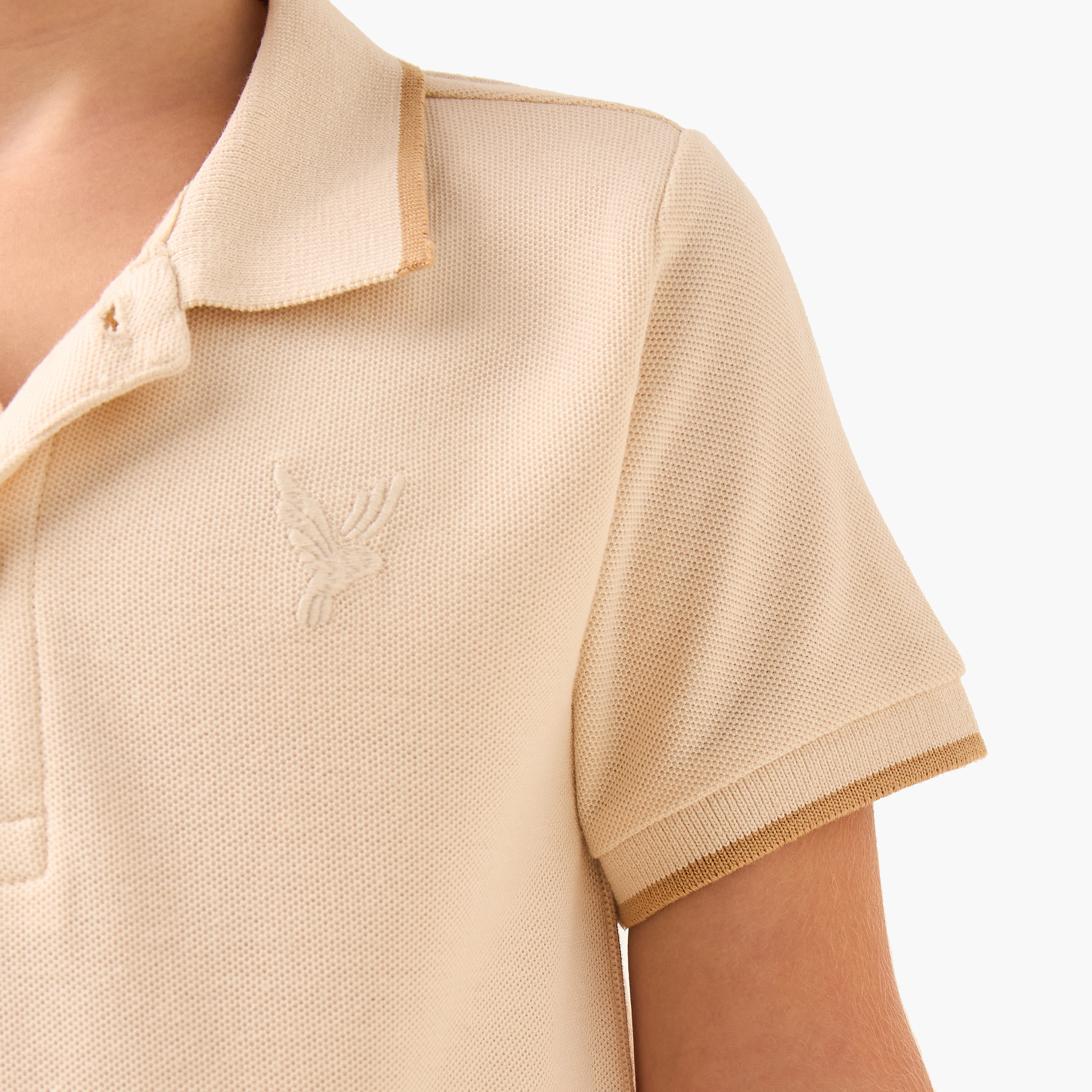 Juniors Collared Short Sleeves T-shirt with Textured Design-boys-clothing-tshirtsandpolos-image-5