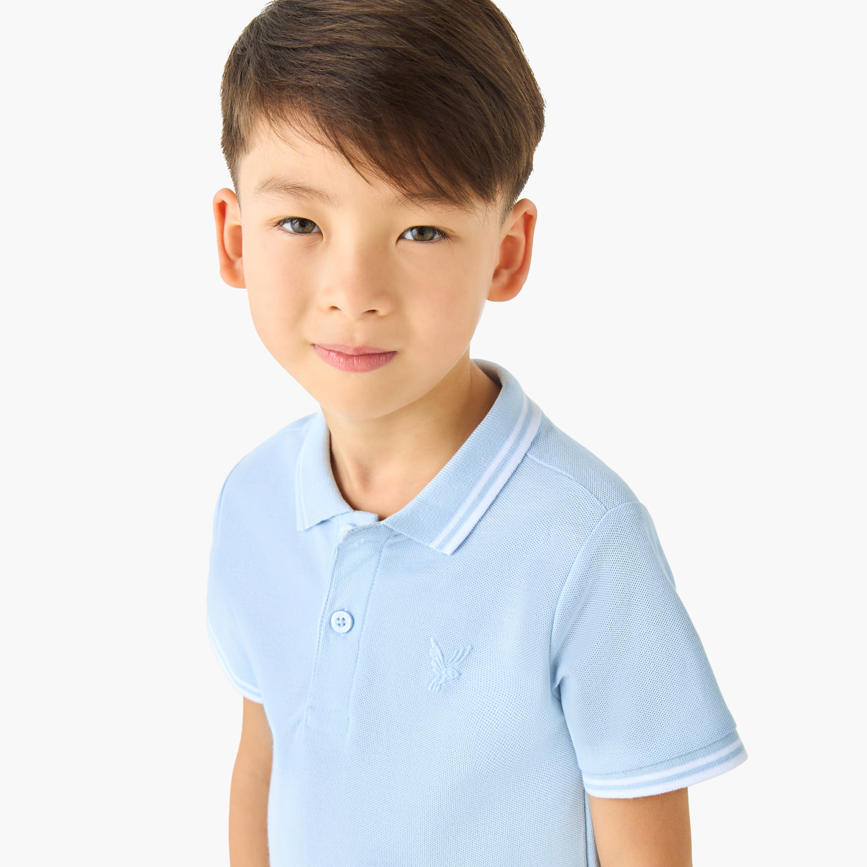 تيشيرت بياقة بولو وأكمام قصيرة وتطريز من جونيورز-boys-clothing-tshirtsandpolos-image-2