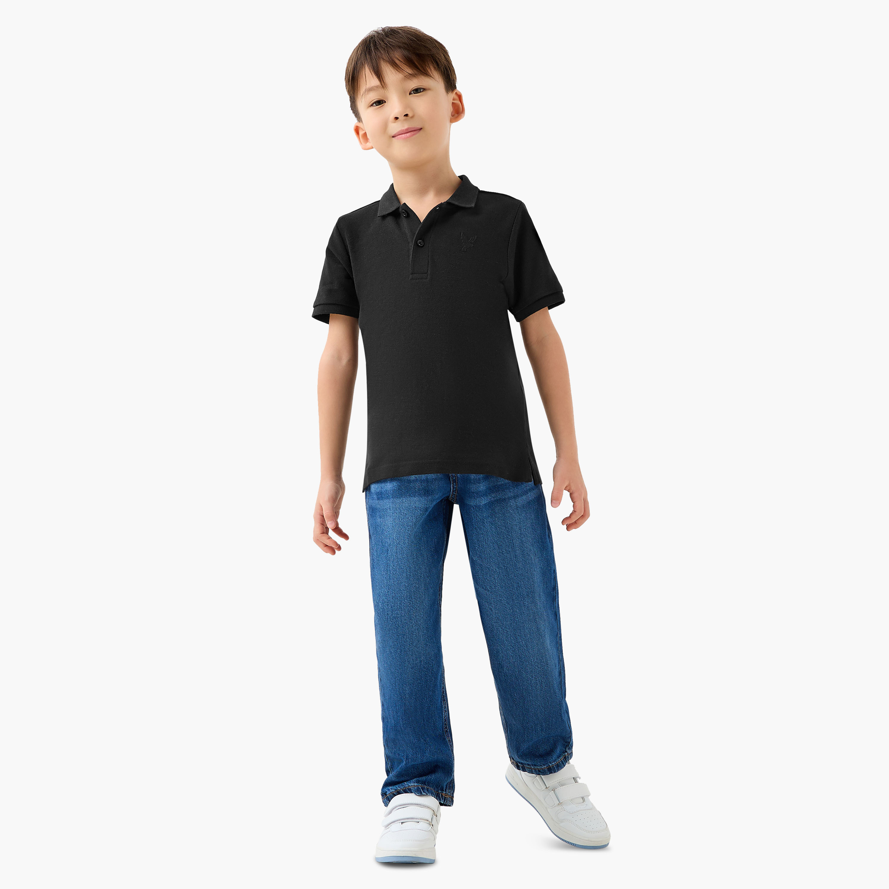 Juniors Collared Short Sleeves Polo T-shirt with Embroidery-boys-clothing-tshirtsandpolos-image-2