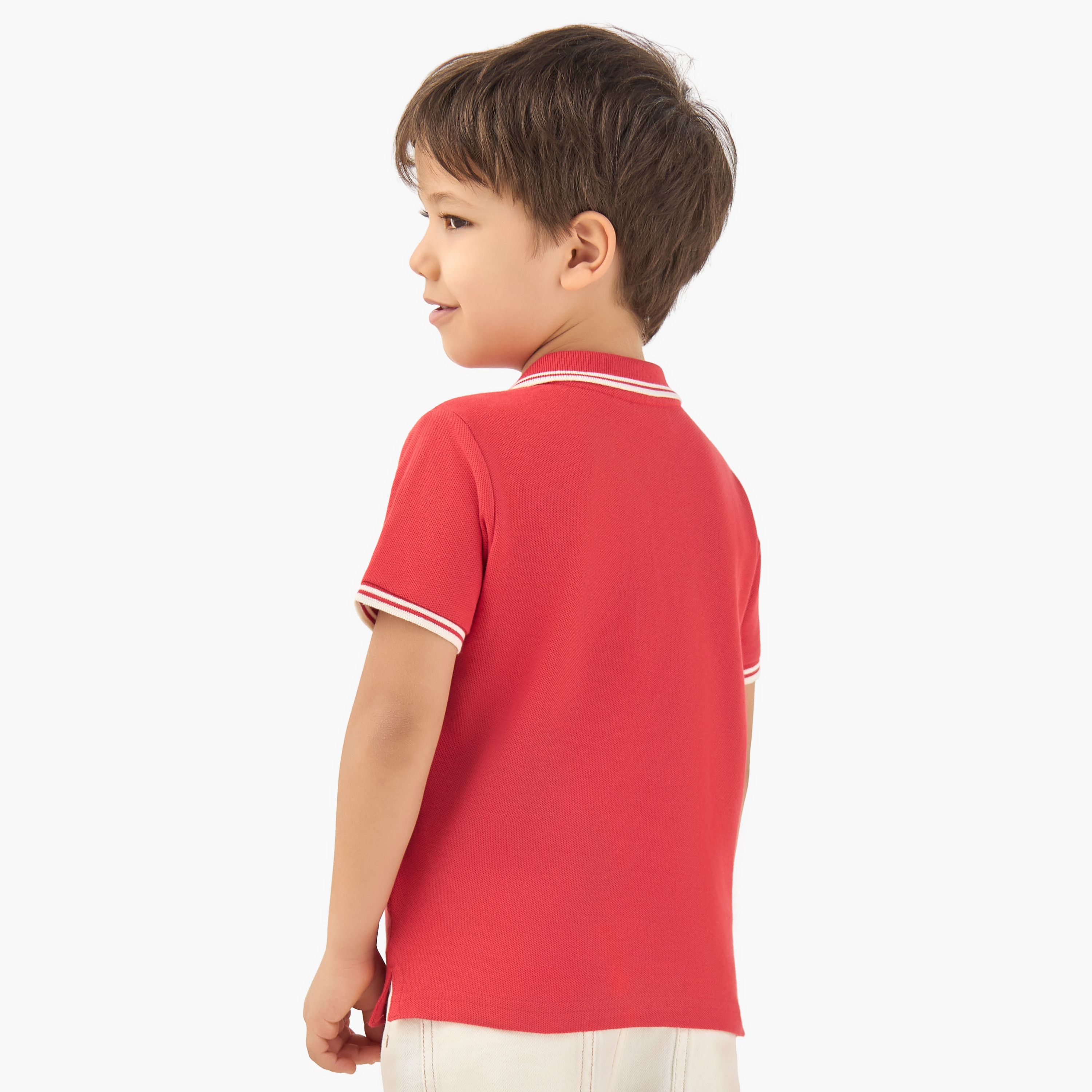 Juniors Boys Collared Short Sleeves T-shirt with Embroidery-boys-clothing-tshirtsandpolos-image-3