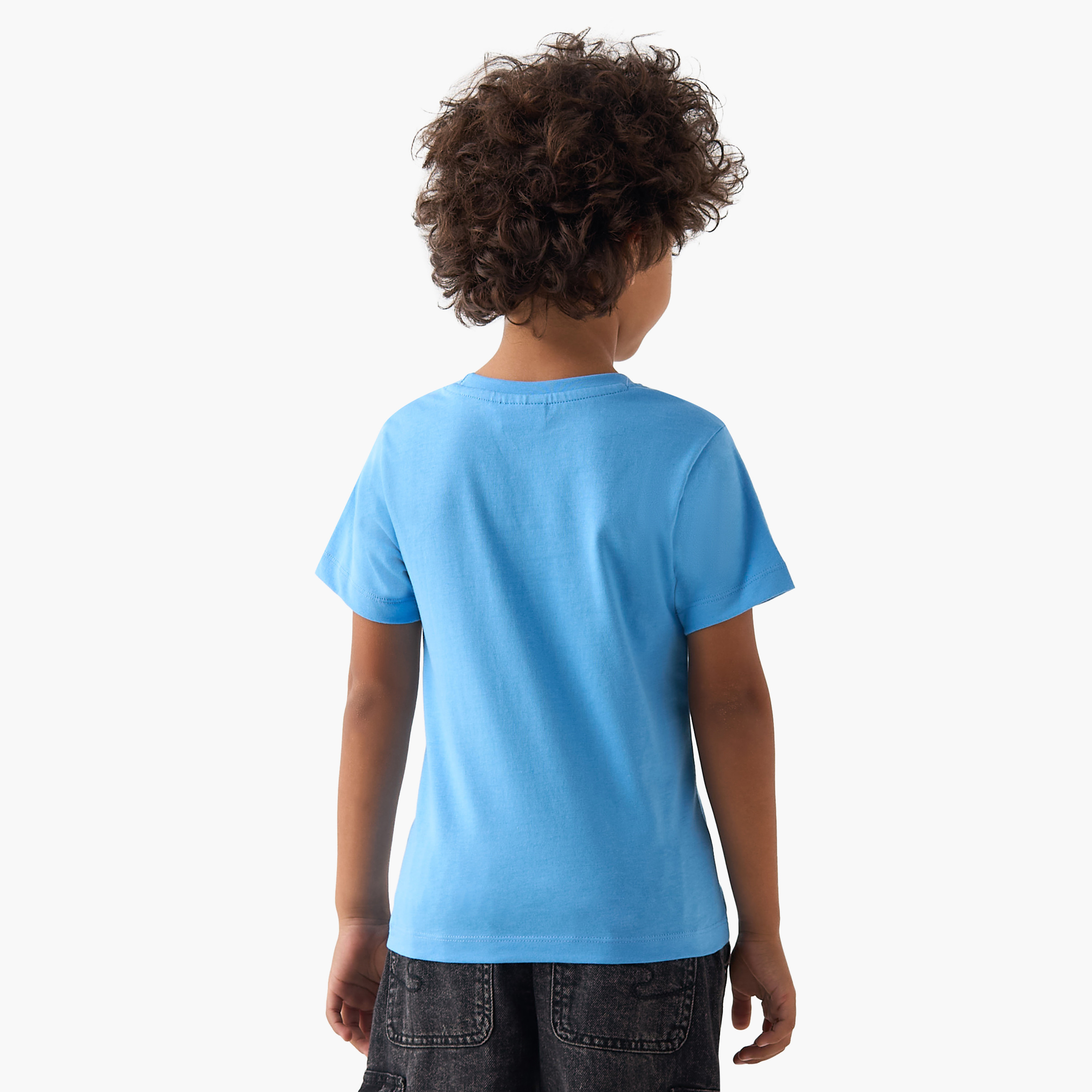 Juniors Crew Neck Short Sleeves T-shirt with Construction Print-boys-clothing-tshirtsandpolos-image-3