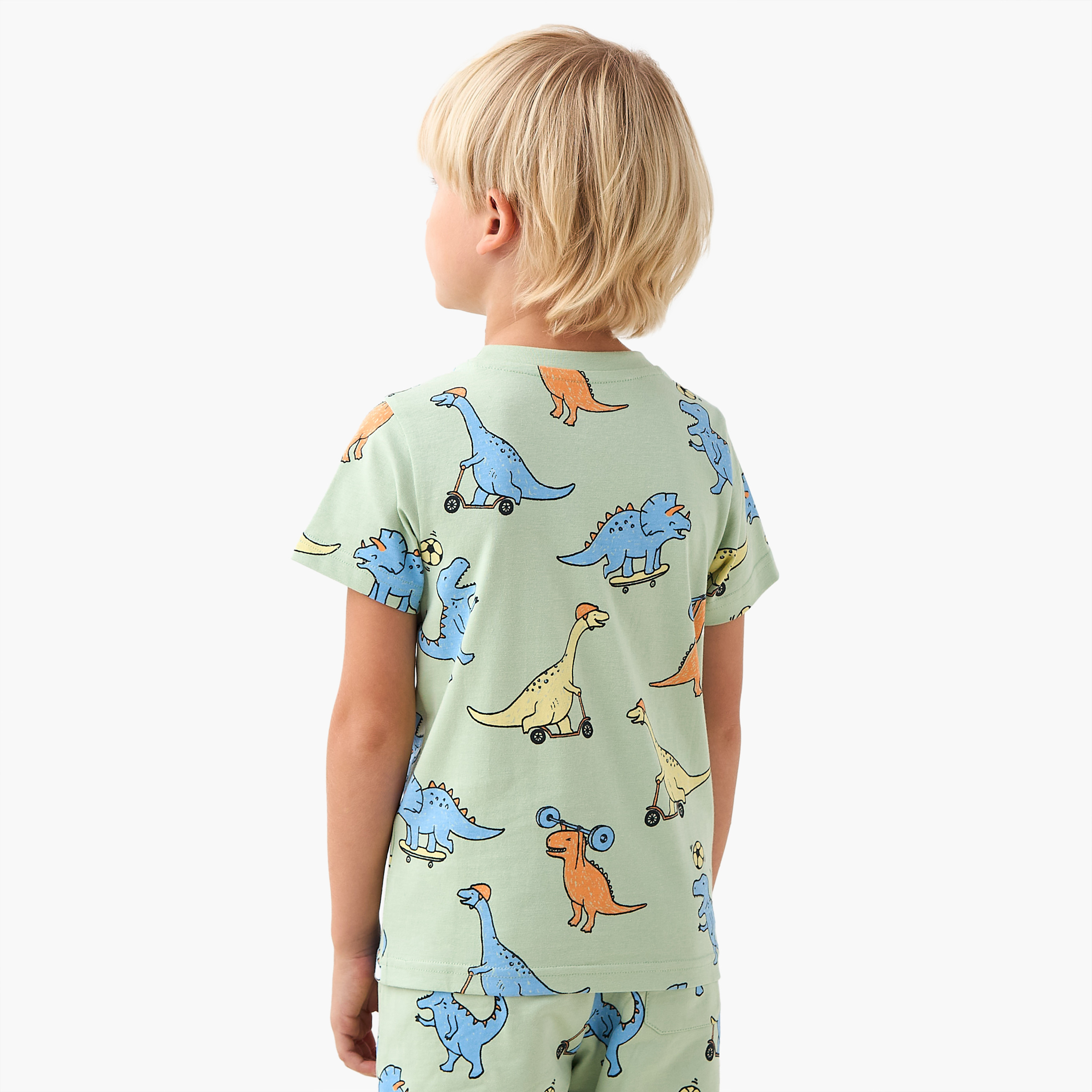 Juniors Crew Neck Short Sleeve T-shirt with Dinosaur Print-boys-clothing-tshirtsandpolos-image-3