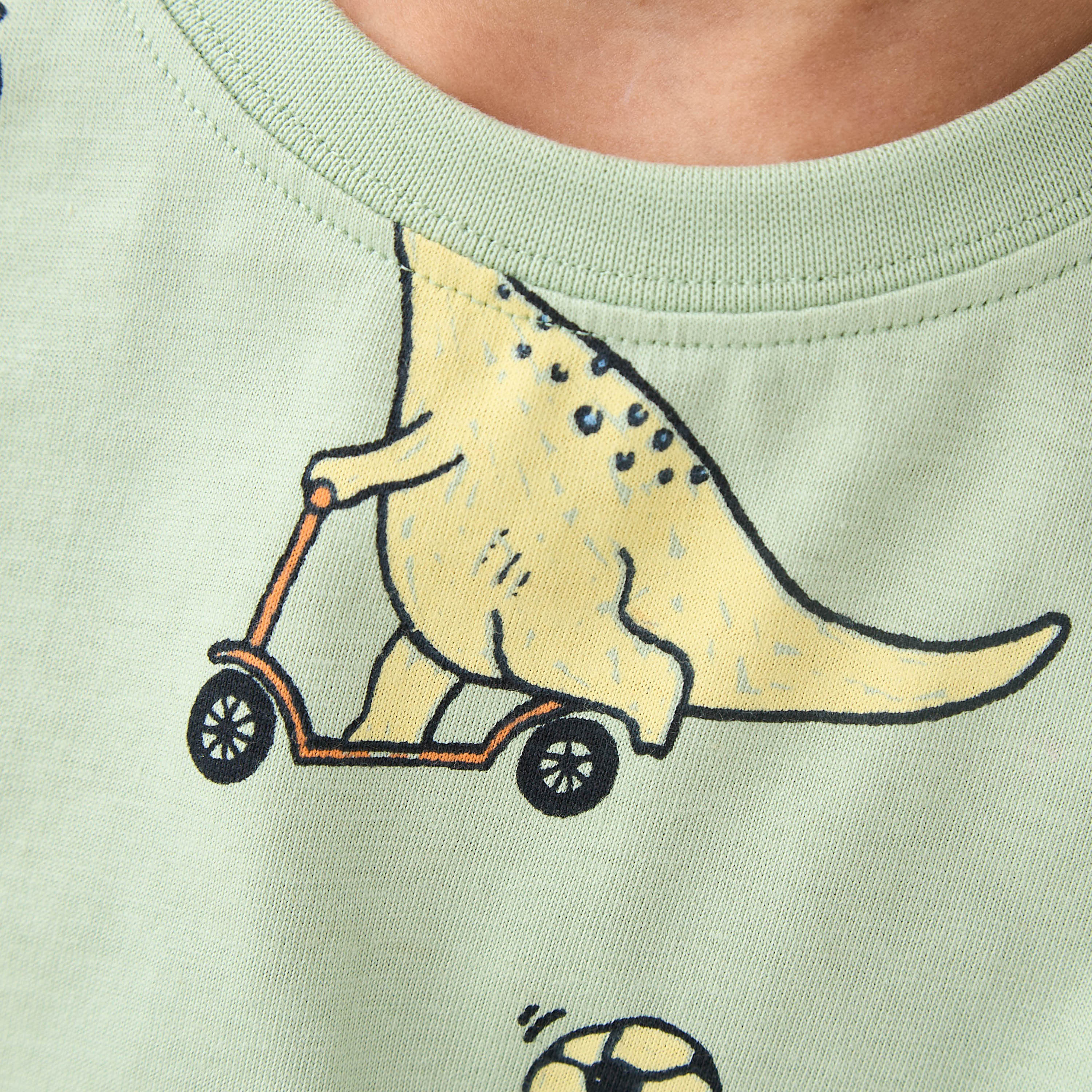 Juniors Crew Neck Short Sleeve T-shirt with Dinosaur Print-boys-clothing-tshirtsandpolos-image-5