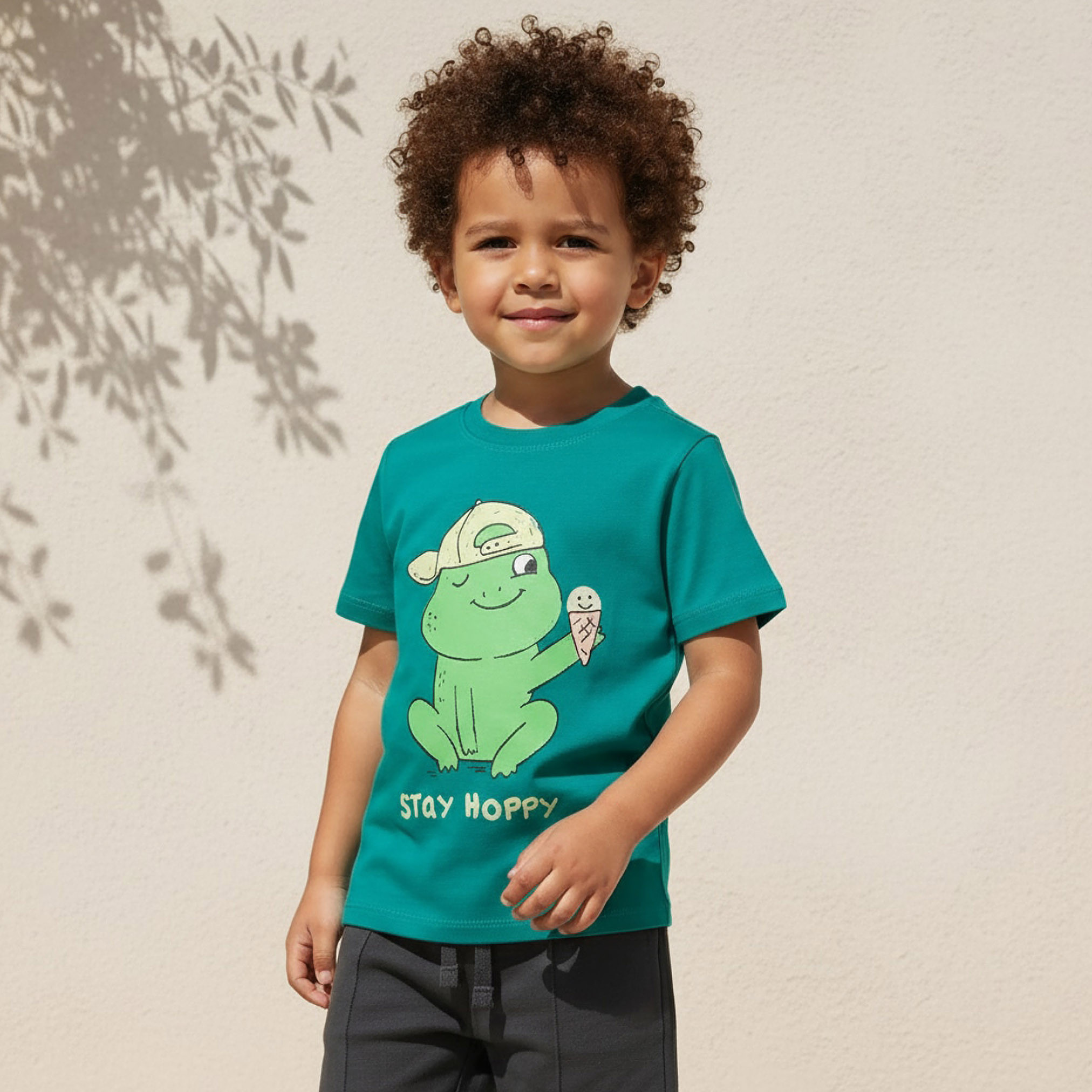 Juniors Crew Neck Short Sleeves T-shirt with Frog Print-boys-clothing-tshirtsandpolos-image-1