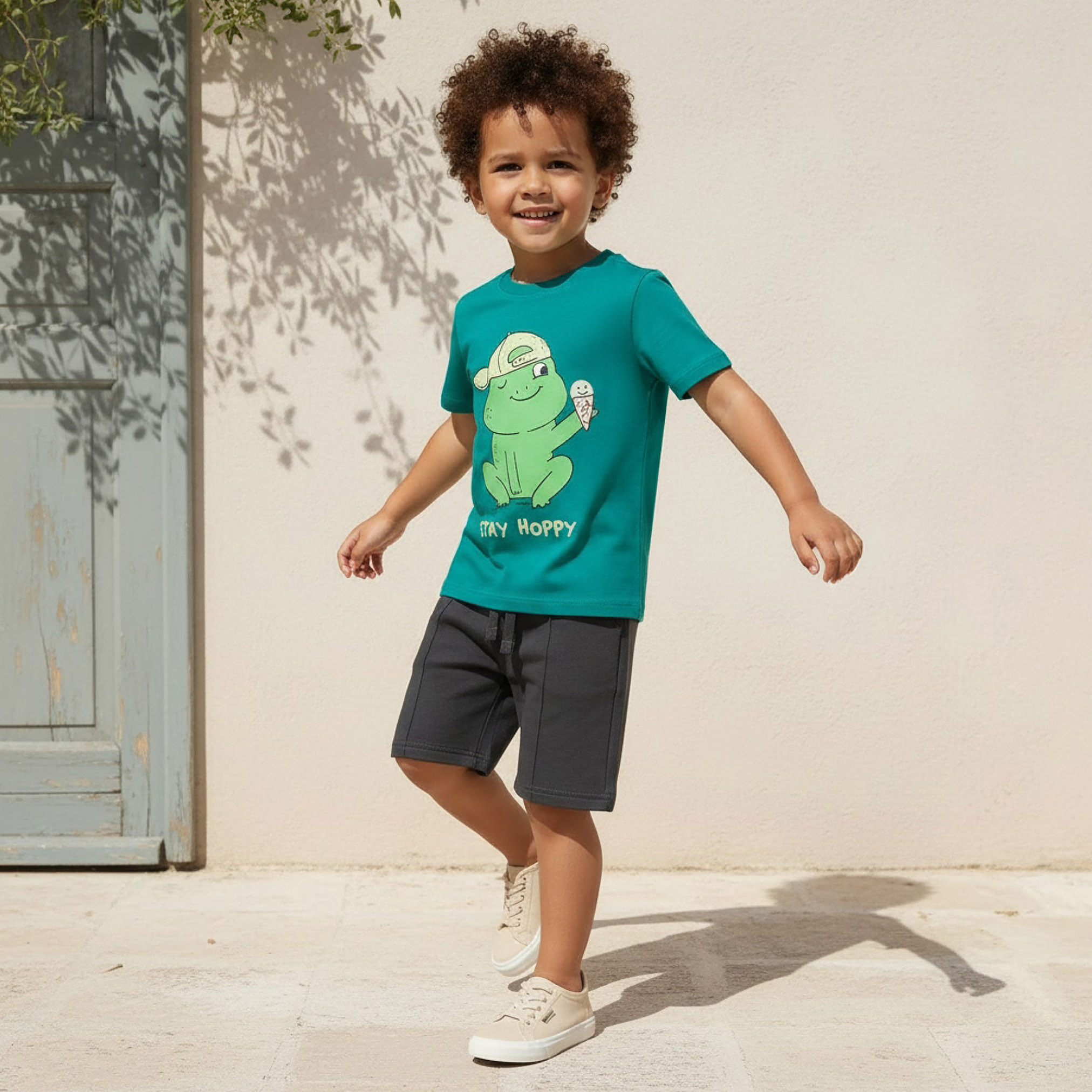 Juniors Crew Neck Short Sleeves T-shirt with Frog Print-boys-clothing-tshirtsandpolos-image-5