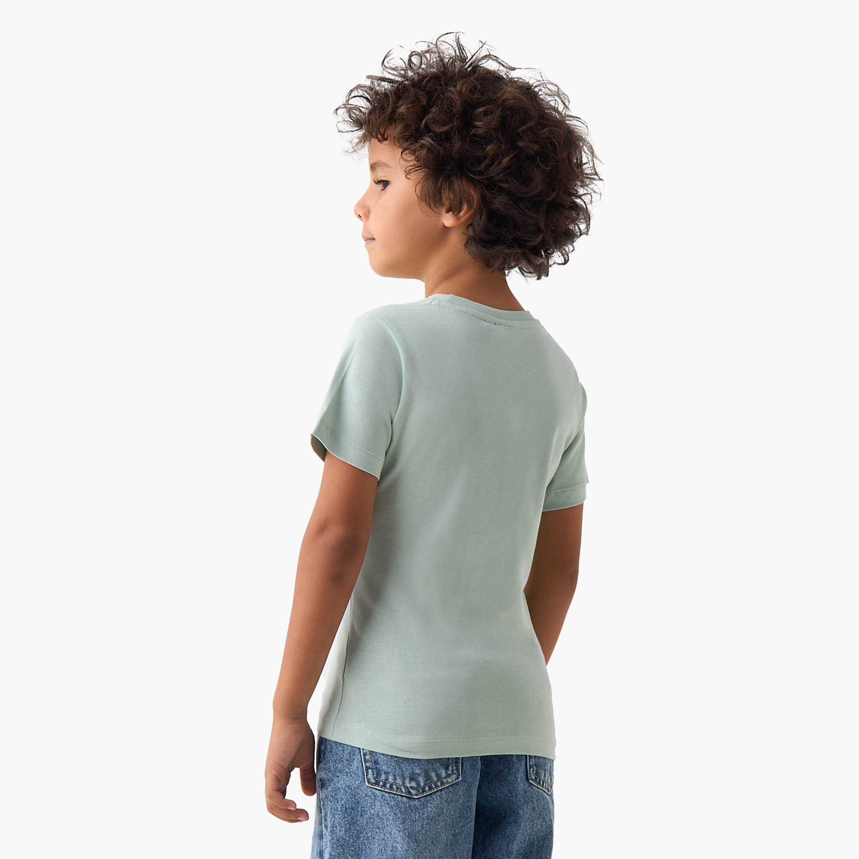 Juniors Crew Neck Short Sleeves T-shirt with Slogan Print-boys-clothing-tshirtsandpolos-image-3