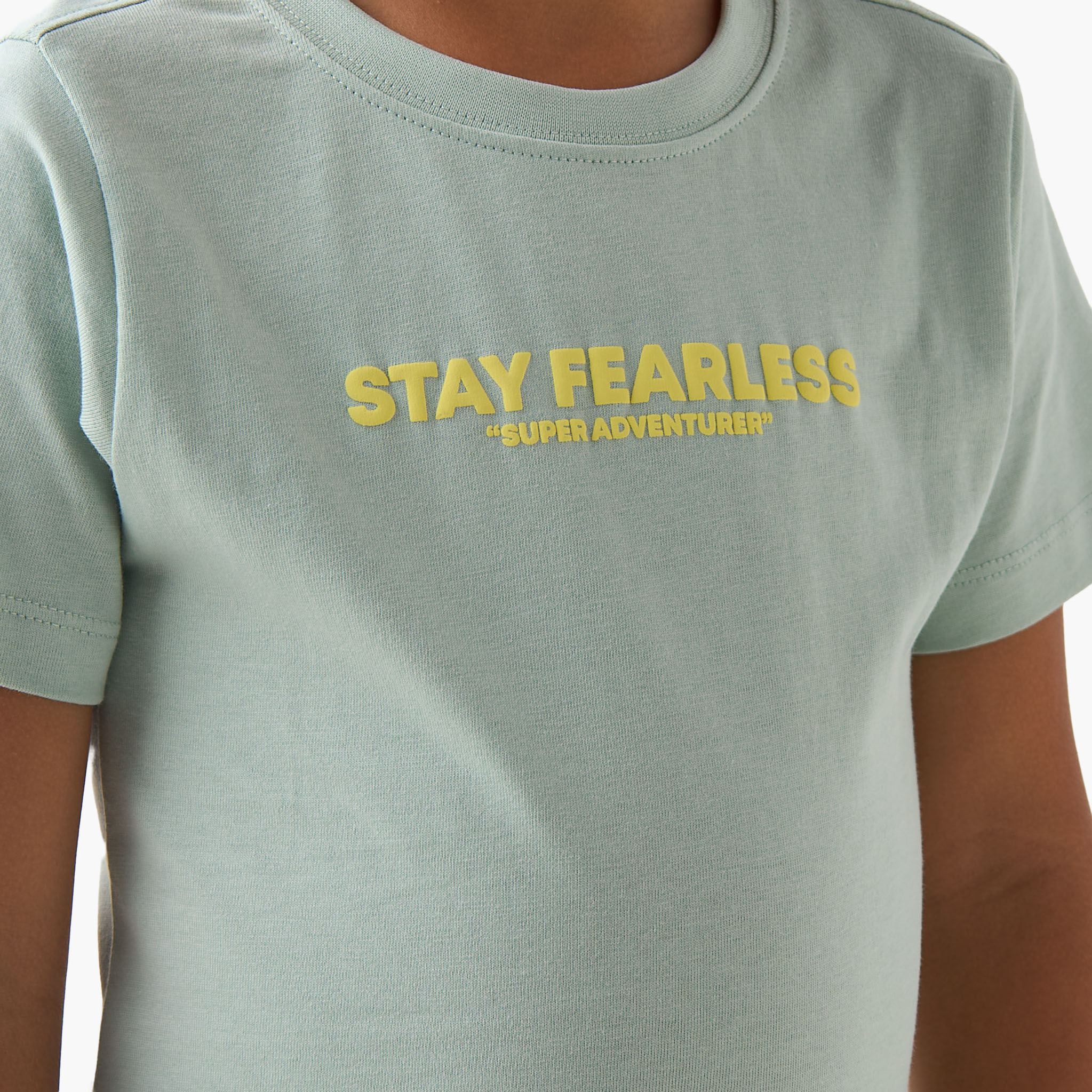 Juniors Crew Neck Short Sleeves T-shirt with Slogan Print-boys-clothing-tshirtsandpolos-image-5