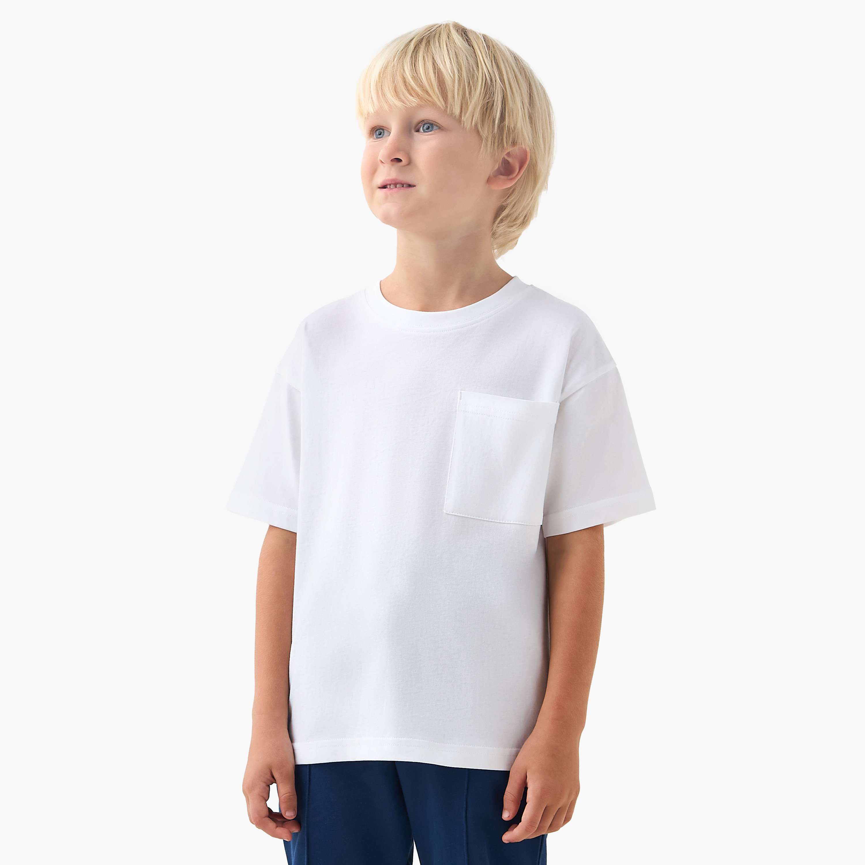 Juniors Crew Neck Short Sleeves T-shirt with Chest Pocket-boys-clothing-tshirtsandpolos-image-1