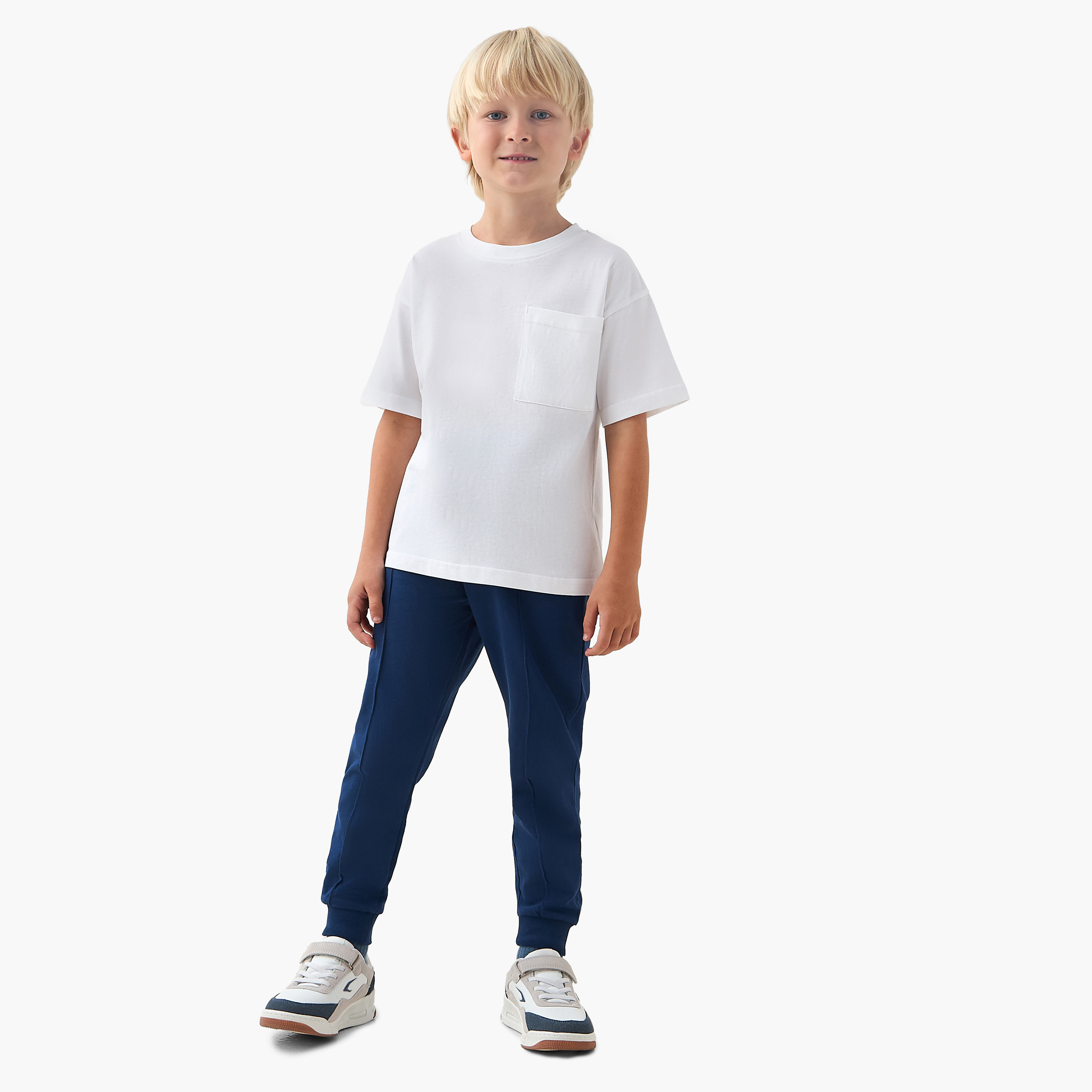 Juniors Crew Neck Short Sleeves T-shirt with Chest Pocket-boys-clothing-tshirtsandpolos-image-2