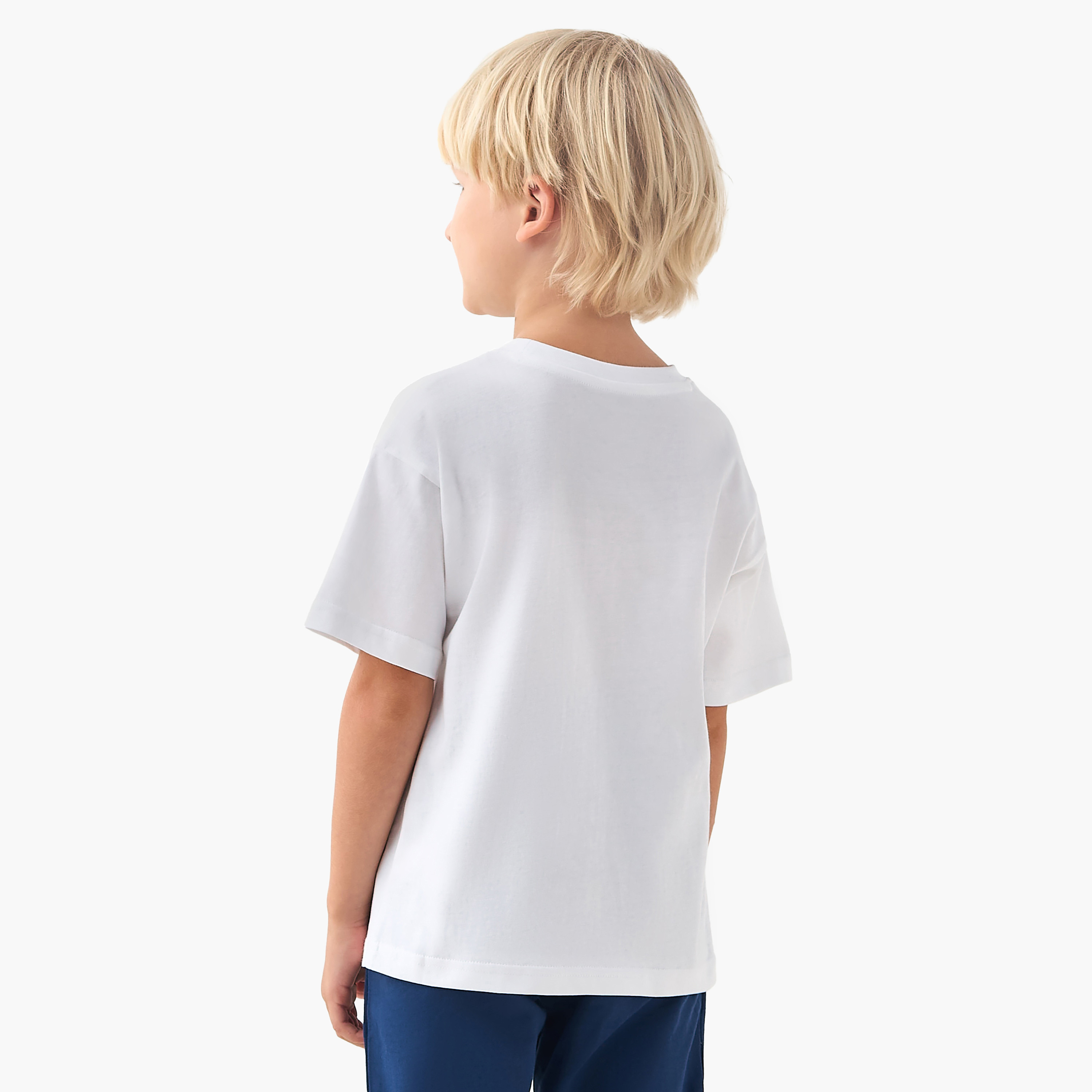 Juniors Crew Neck Short Sleeves T-shirt with Chest Pocket-boys-clothing-tshirtsandpolos-image-3