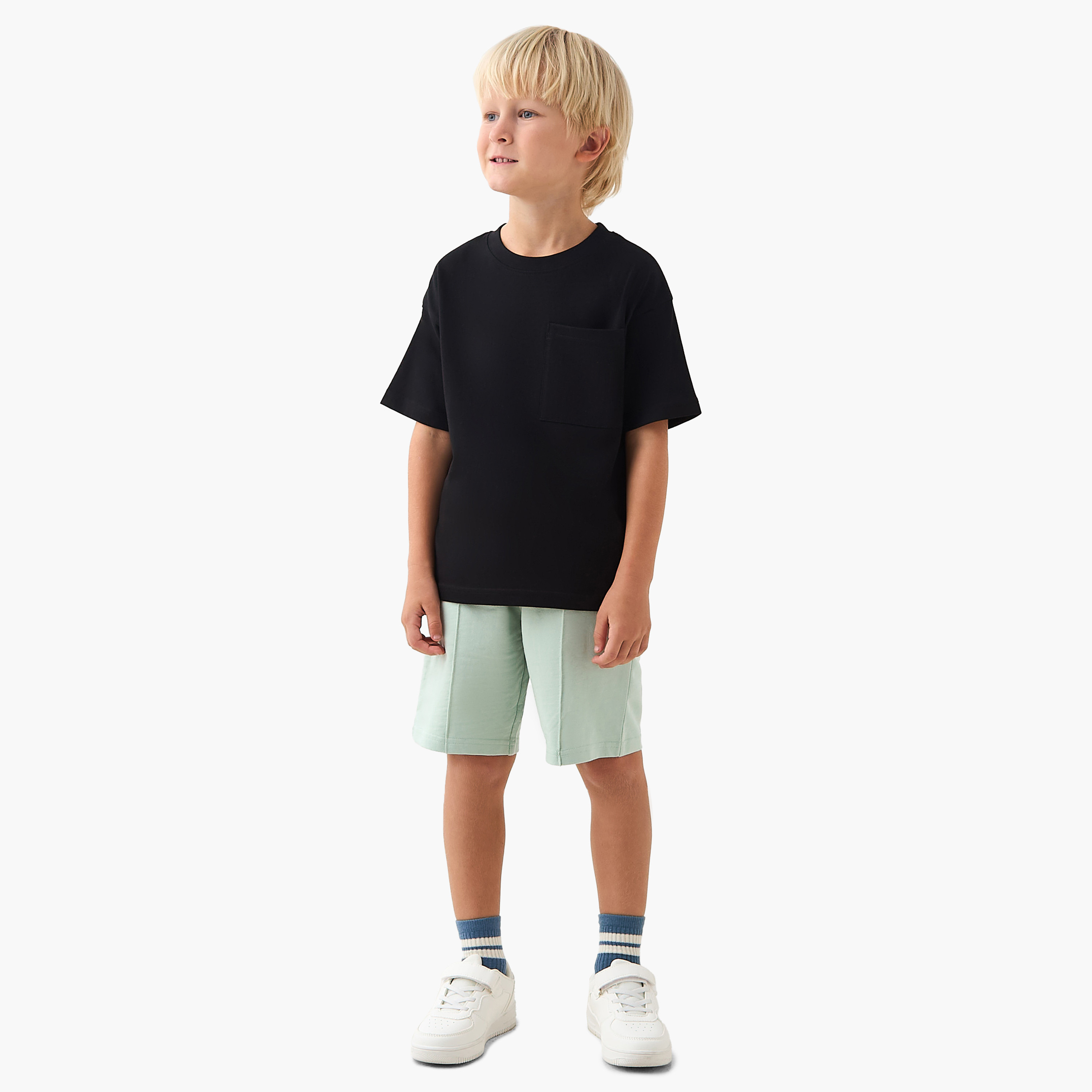 Juniors Crew Neck Short Sleeves T-shirt with Chest Pocket-boys-clothing-tshirtsandpolos-image-2